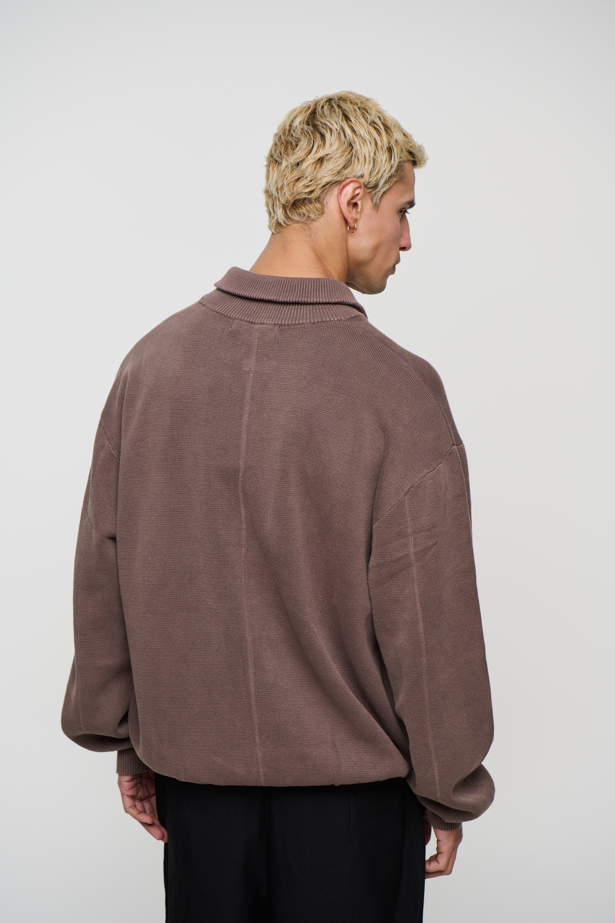 Calin Zip Up Knit Choc
