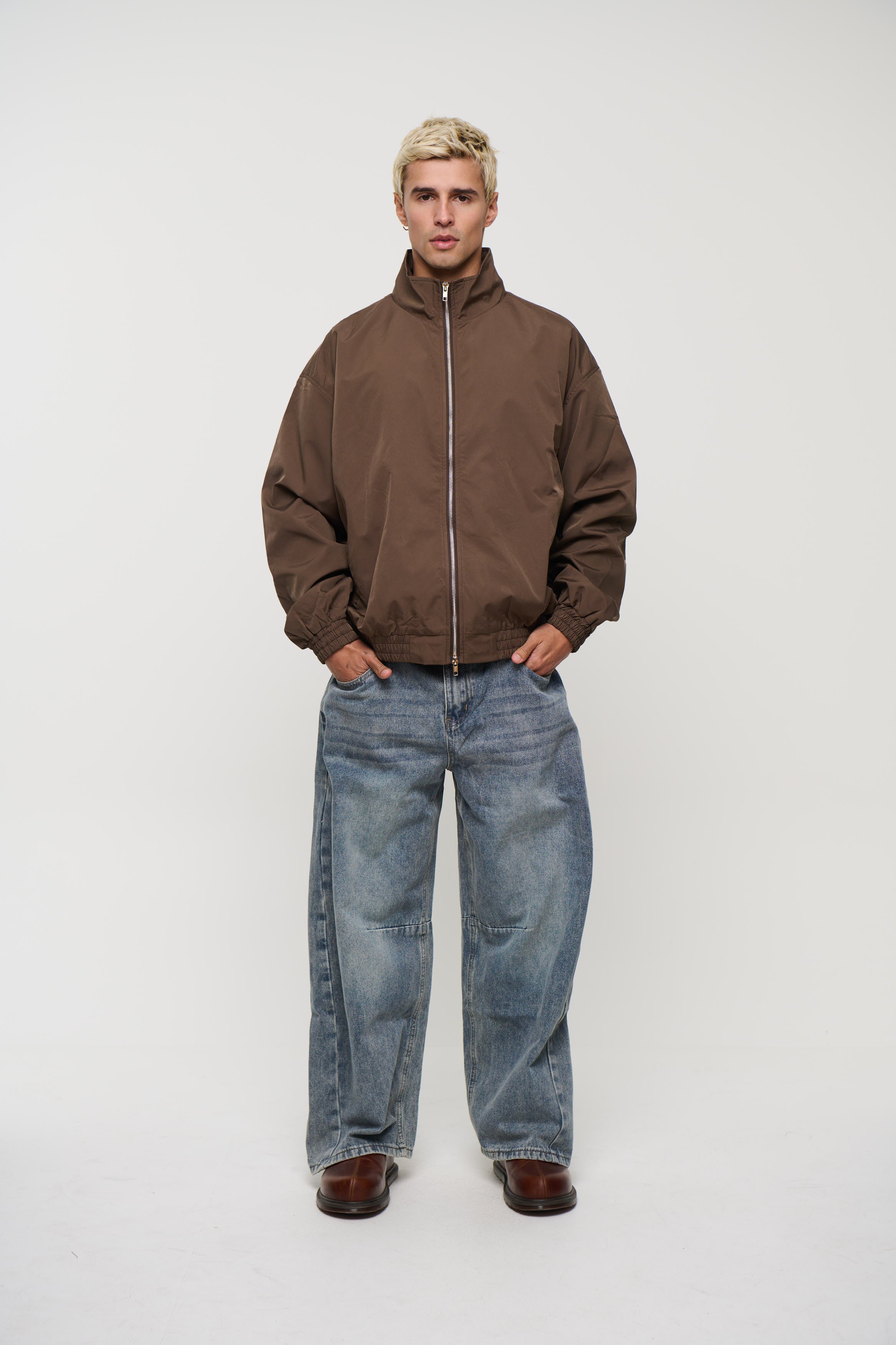 Collar Zip Jacket Choc