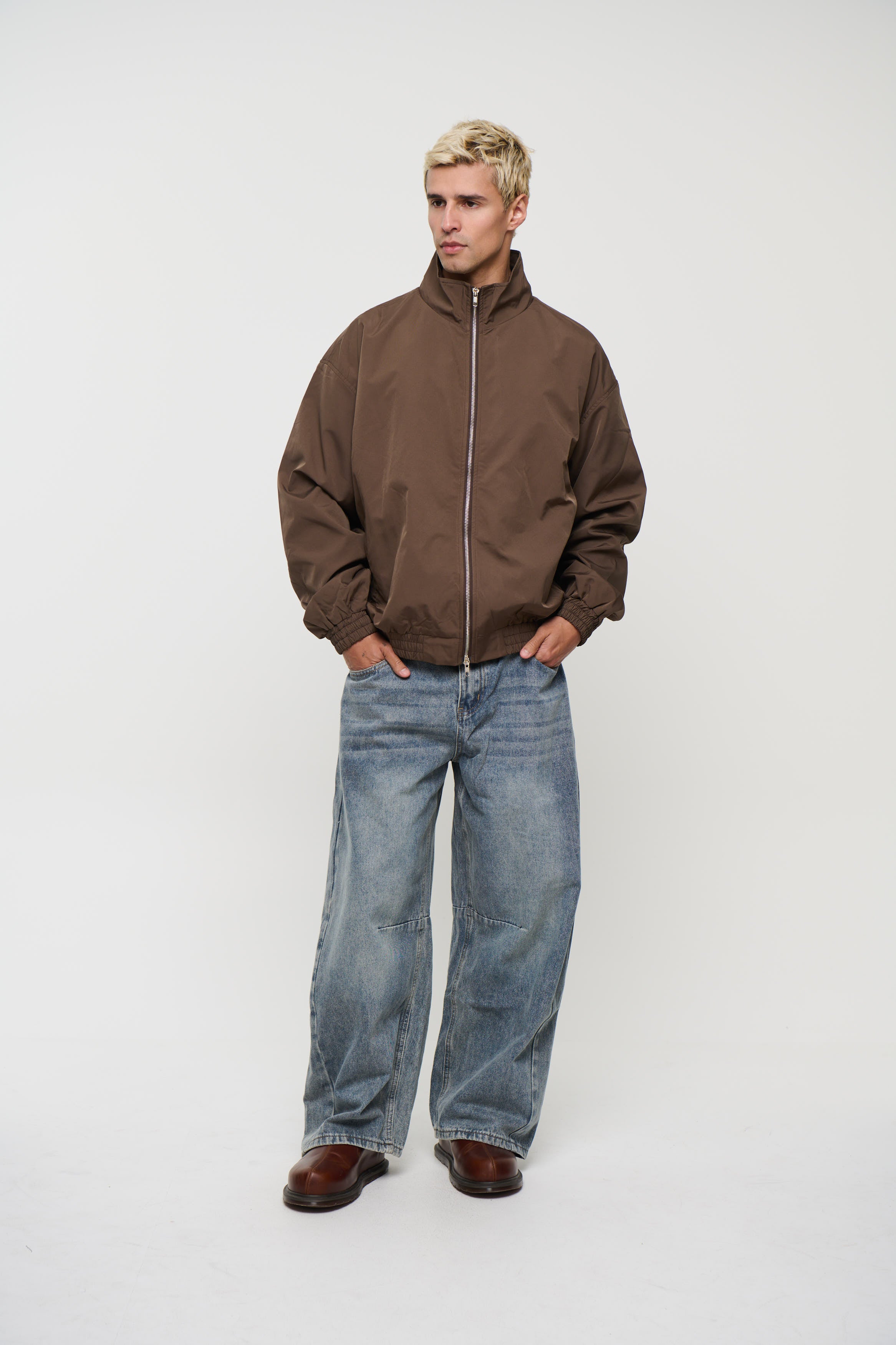 Collar Zip Jacket Choc
