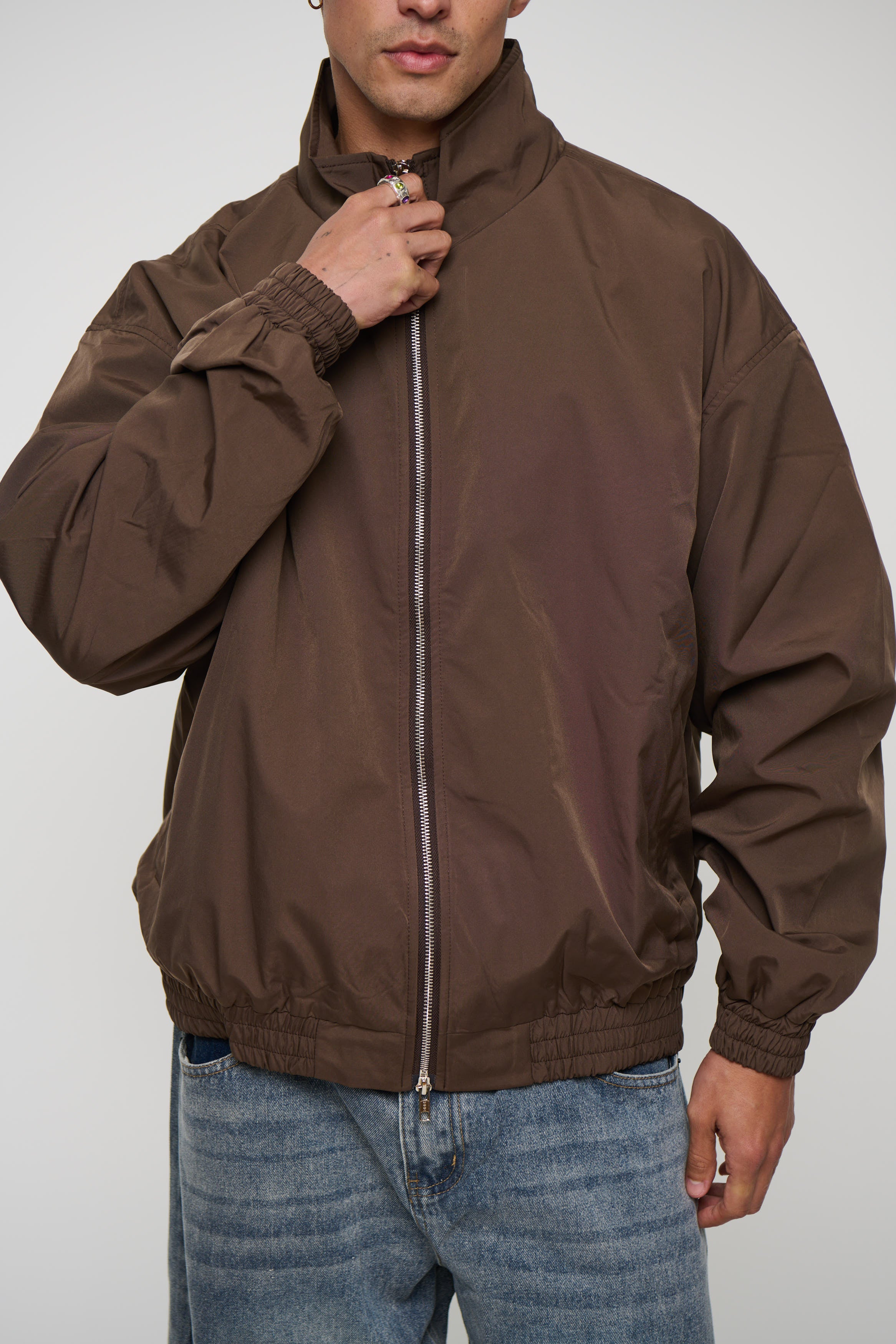 Collar Zip Jacket Choc