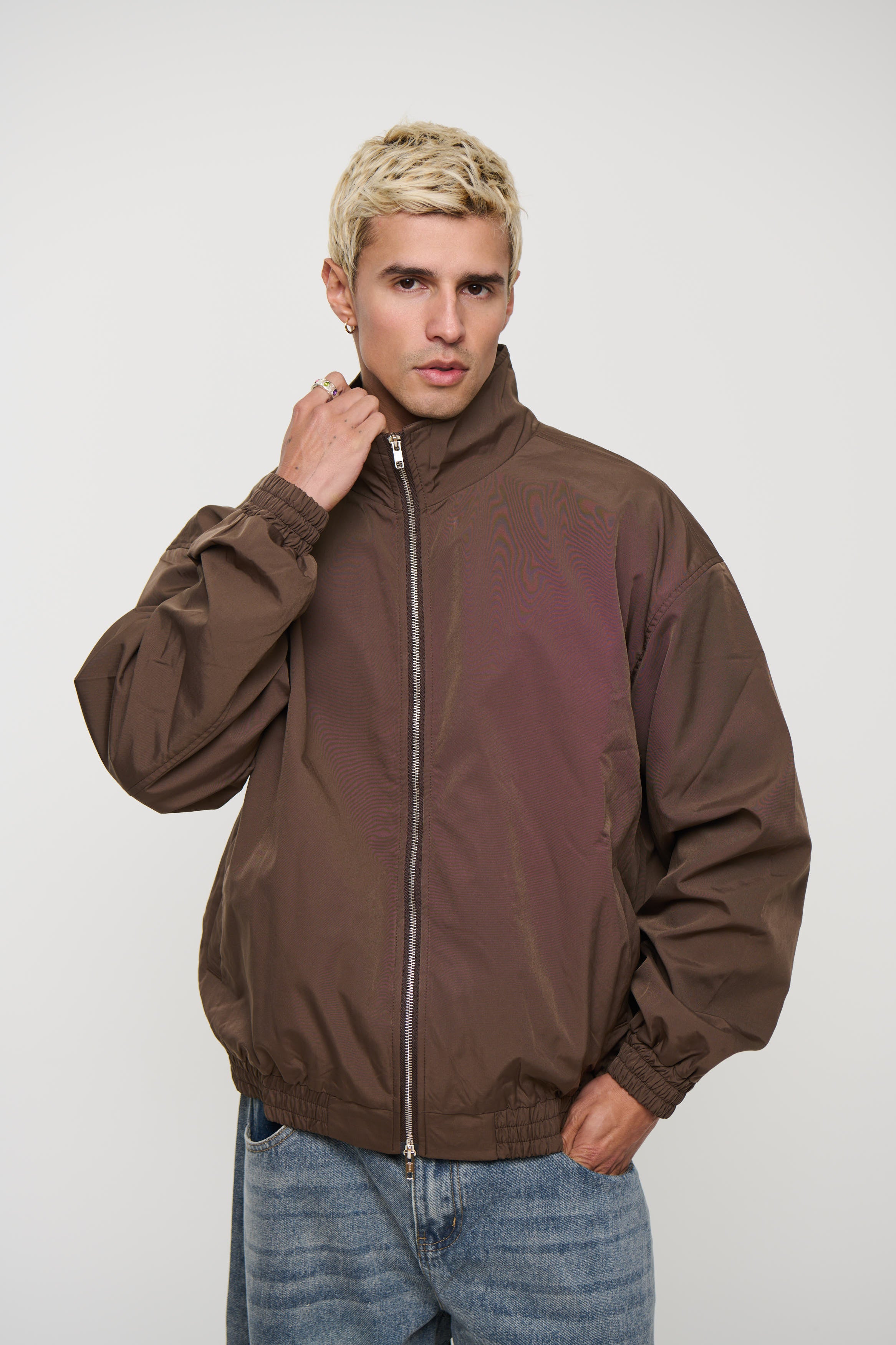 Collar Zip Jacket Choc