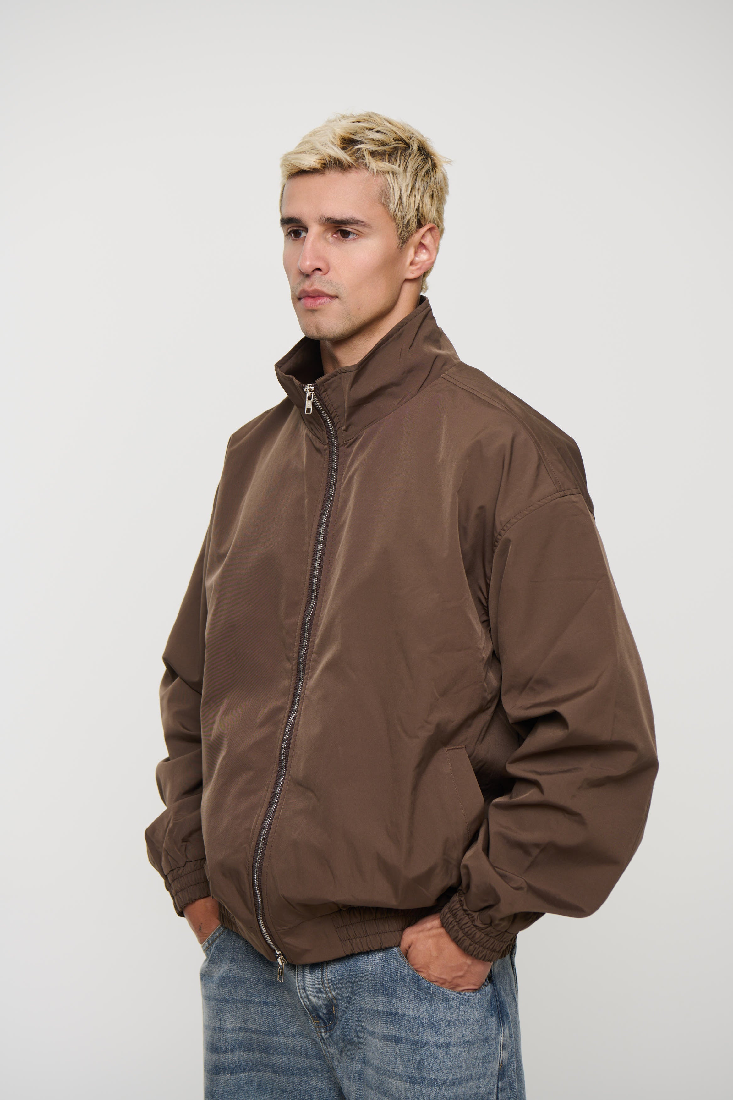Collar Zip Jacket Choc