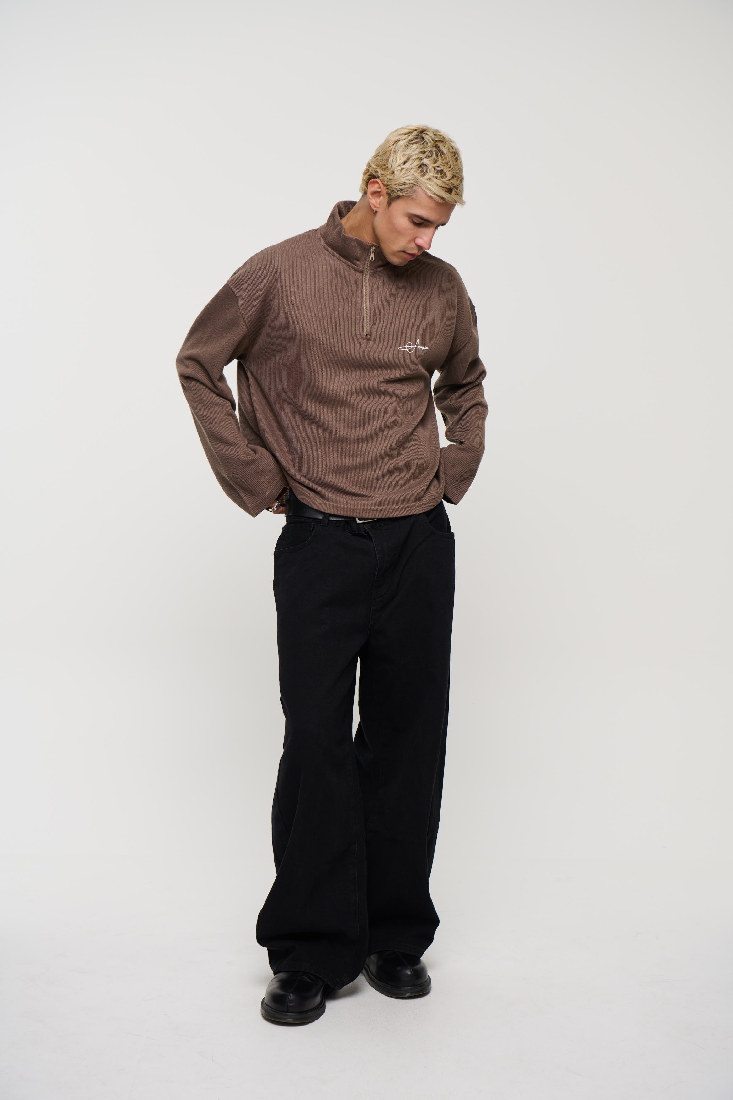 Sampson Half Zip Sweater Choc