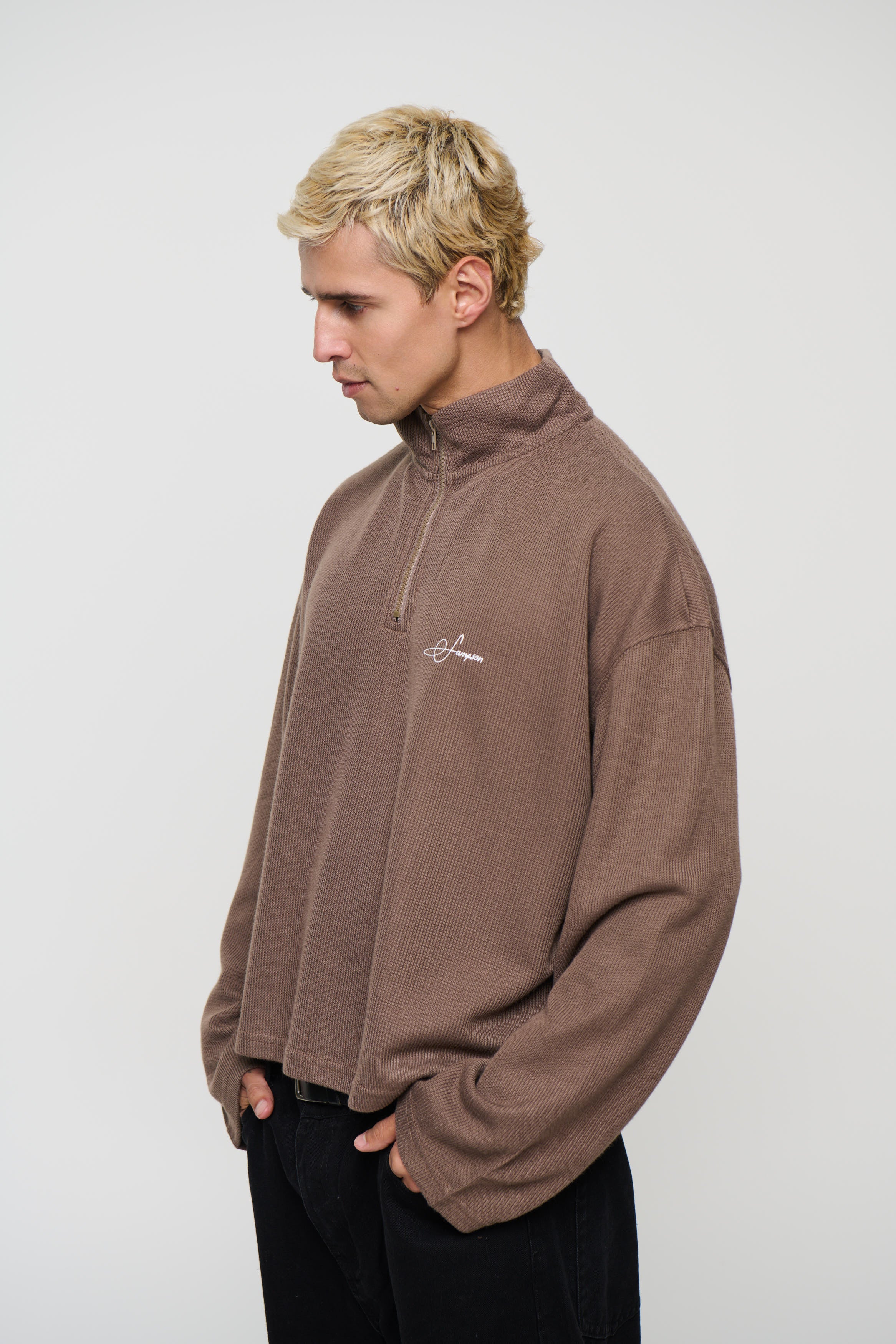 Sampson Half Zip Sweater Choc