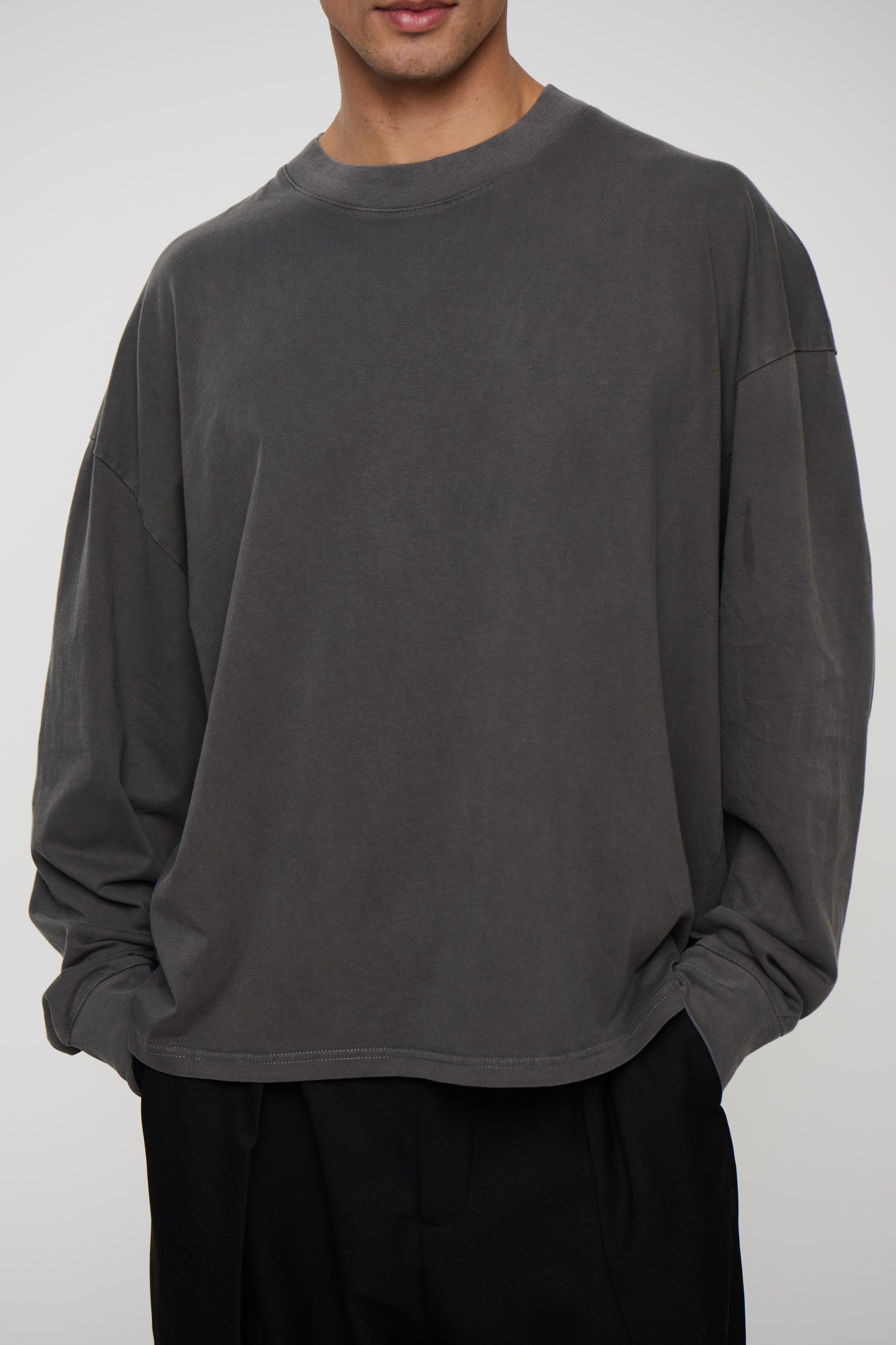 Cotton Long Sleeve Charcoal