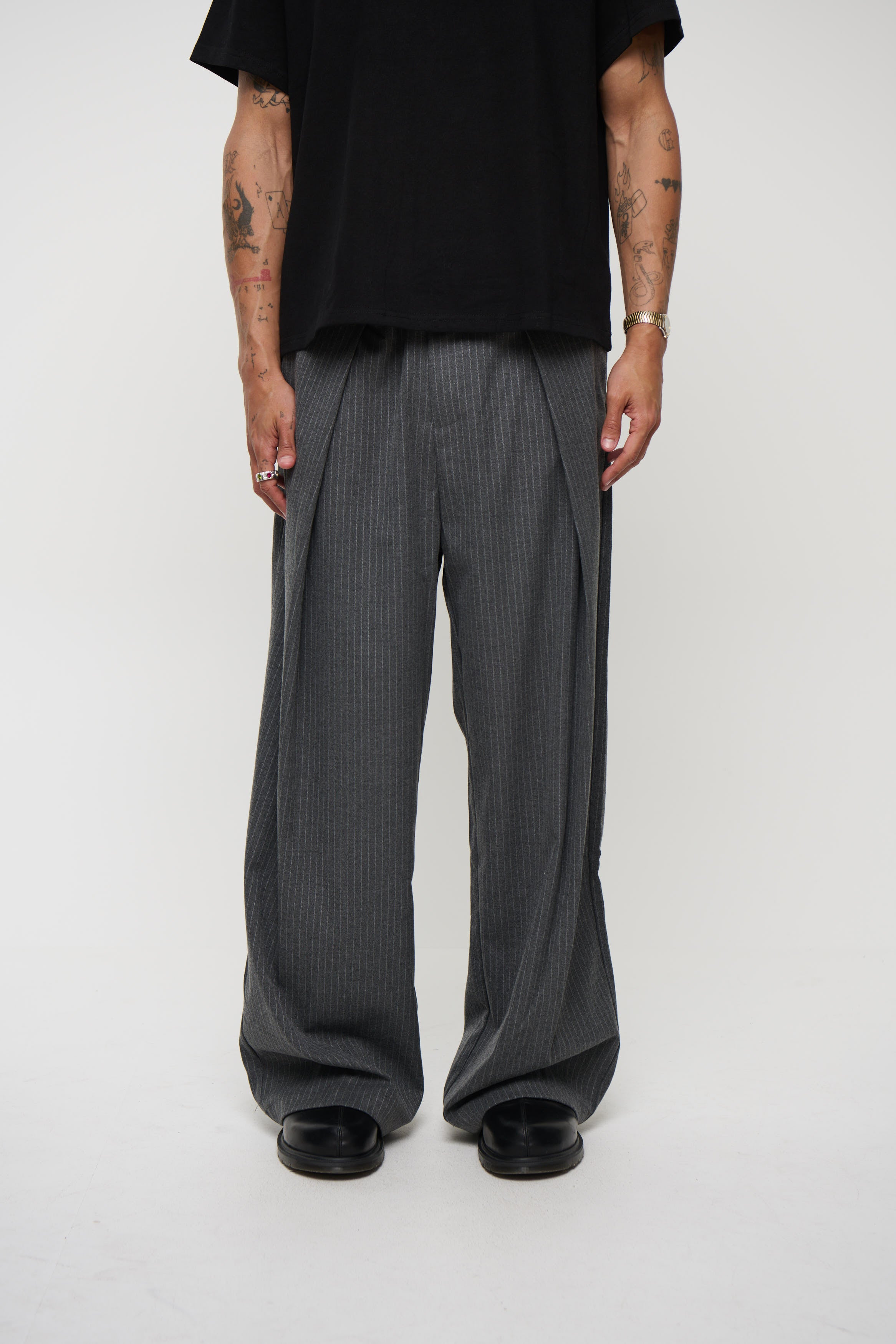 Josh Baggy Pant Grey Pinstripe