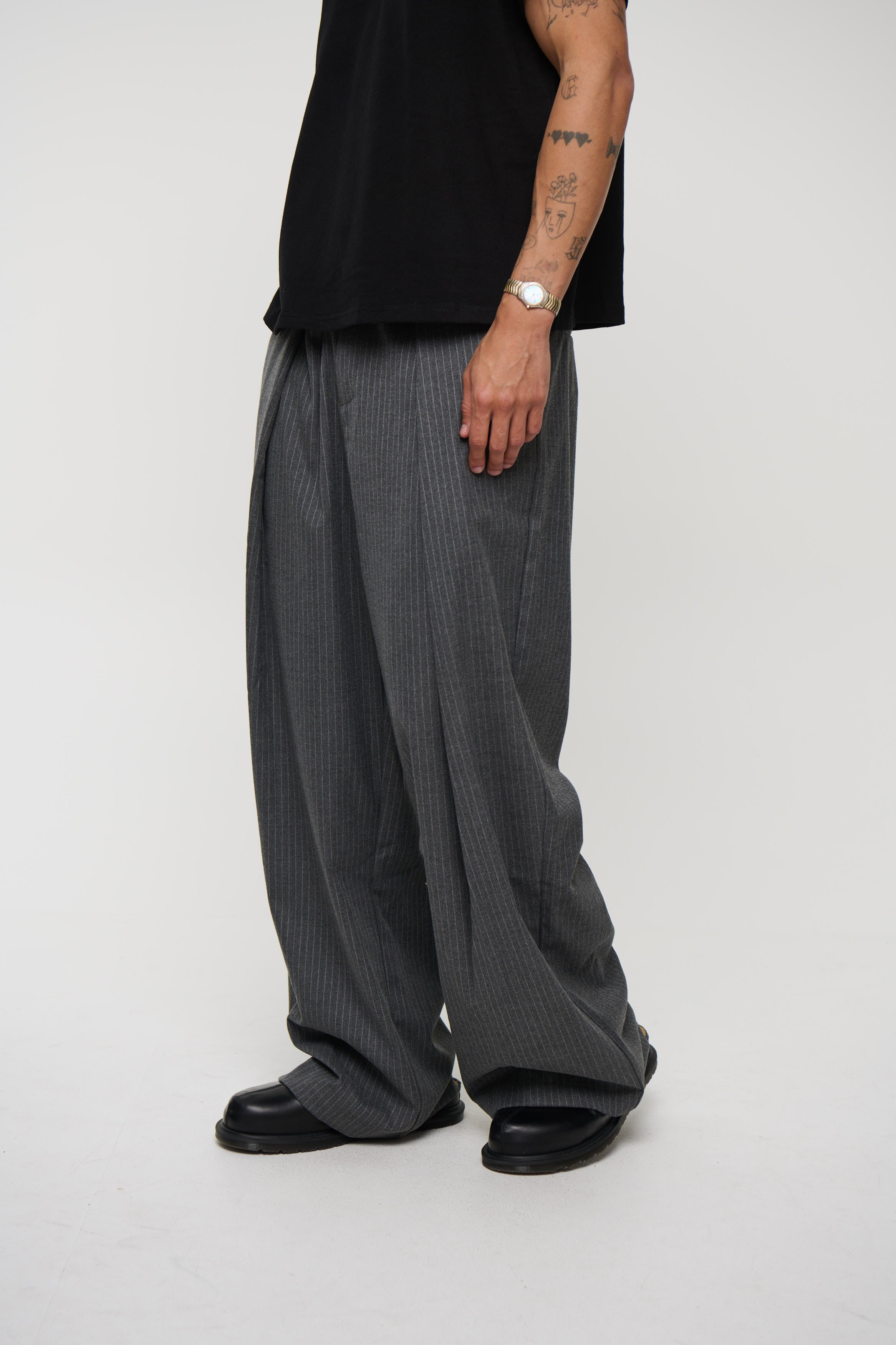 Josh Baggy Pant Grey Pinstripe