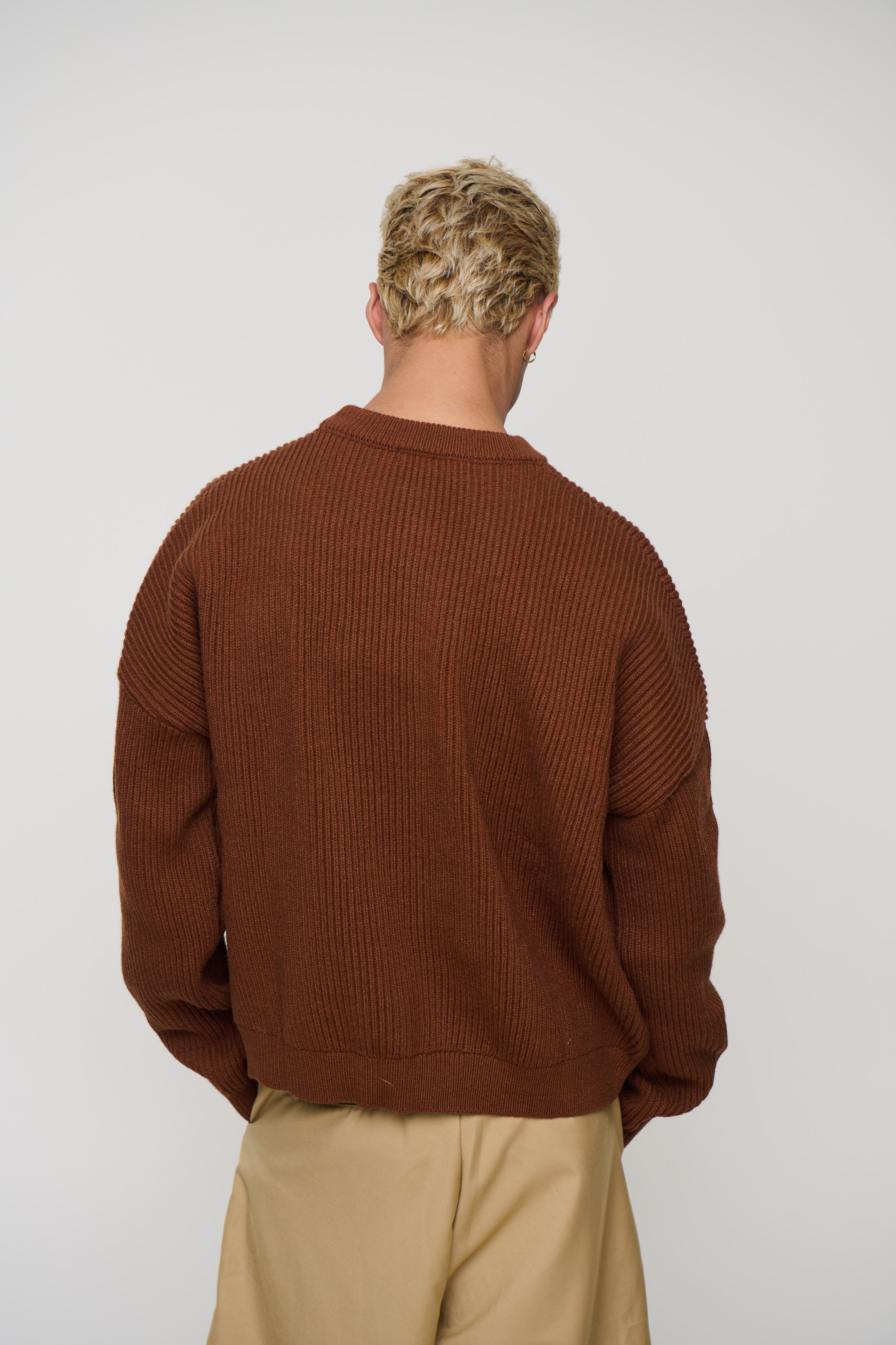 Drop Sleeve Heavy Knit Choc