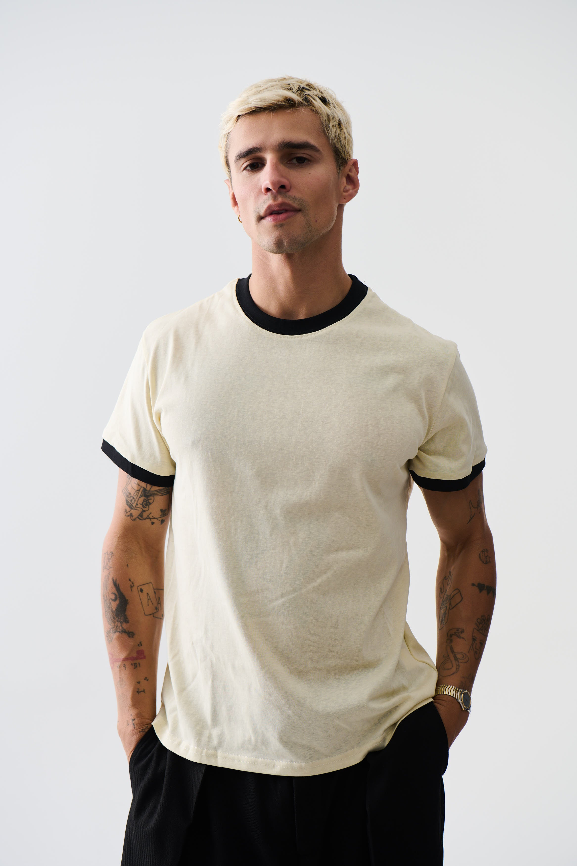 Soft Ringer Tee Off White