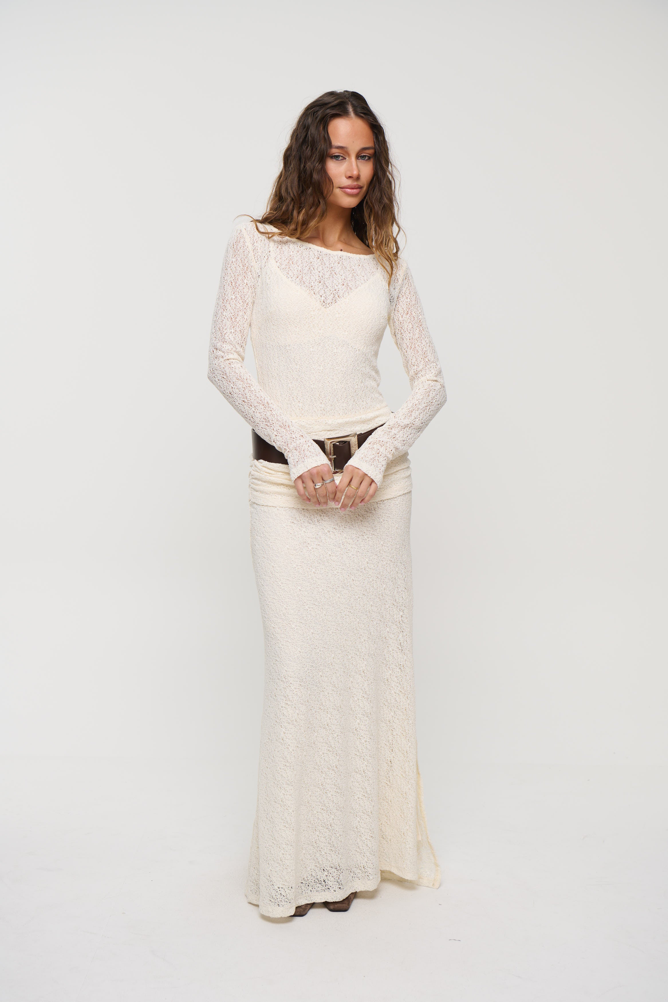 Lotus Maxi Dress Cream