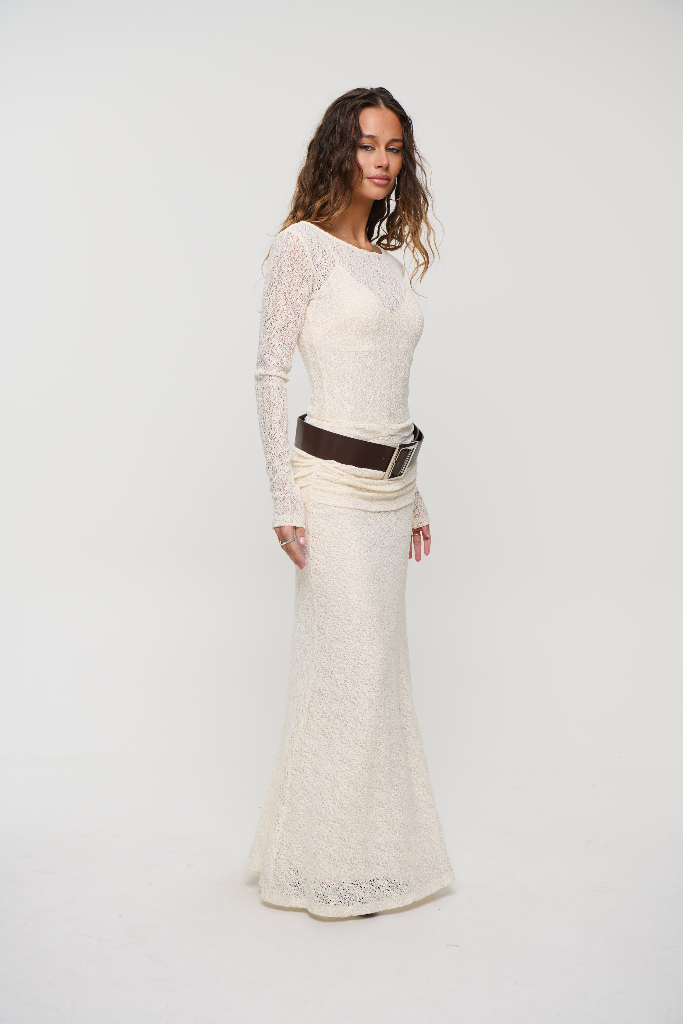 Lotus Maxi Dress Cream