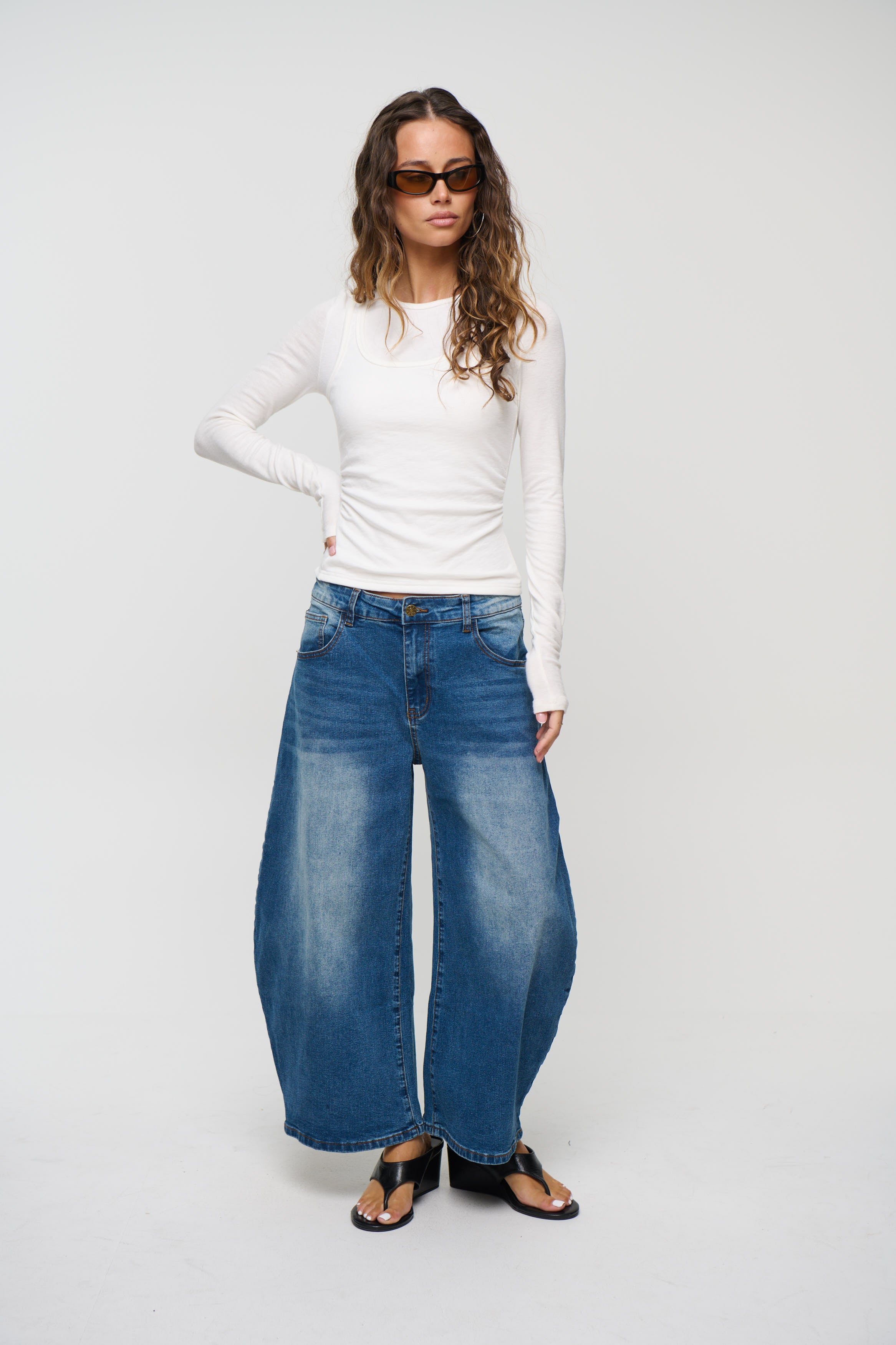 Cristina Layered Long Sleeve White