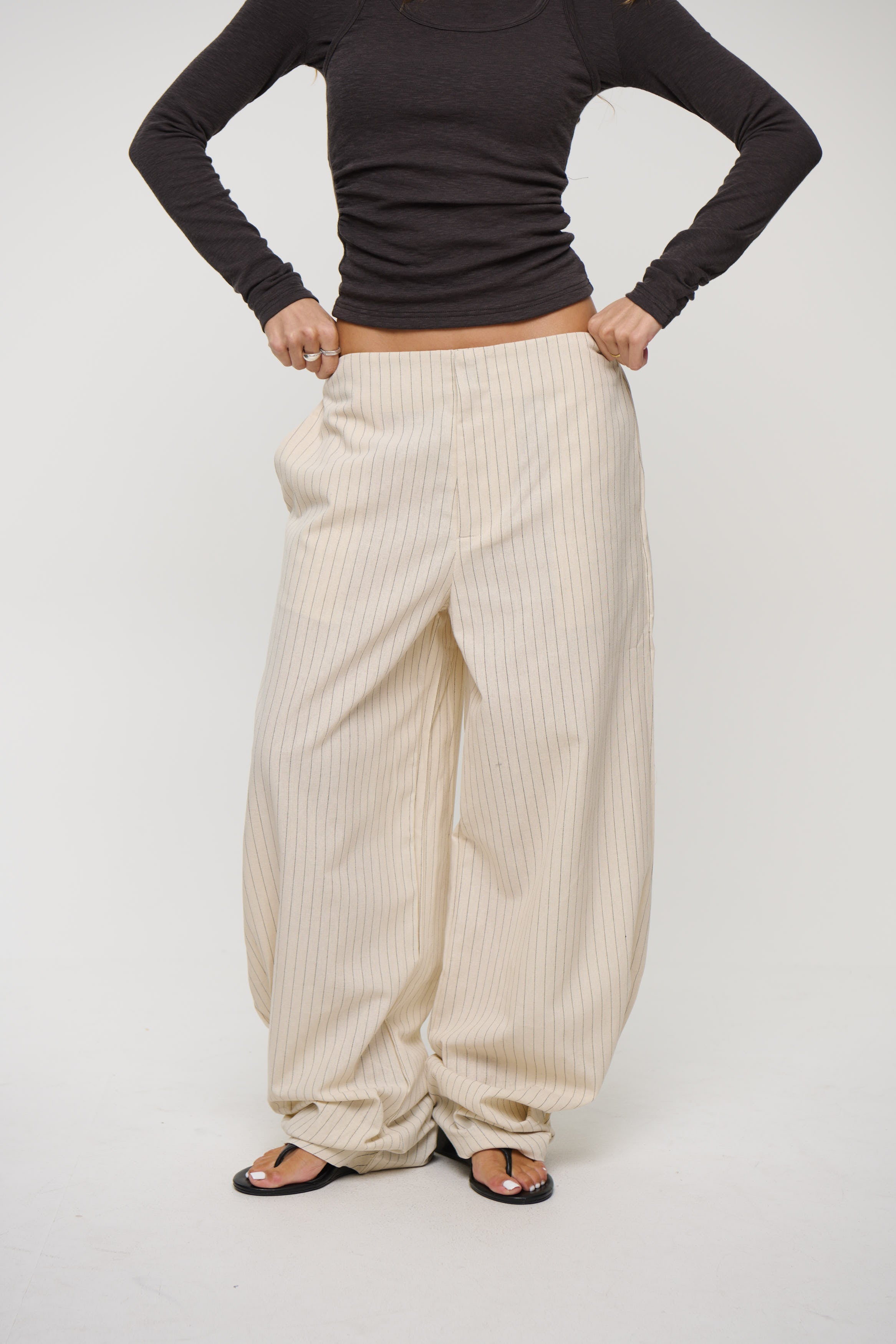 Romley Pinstripe Pant Oat