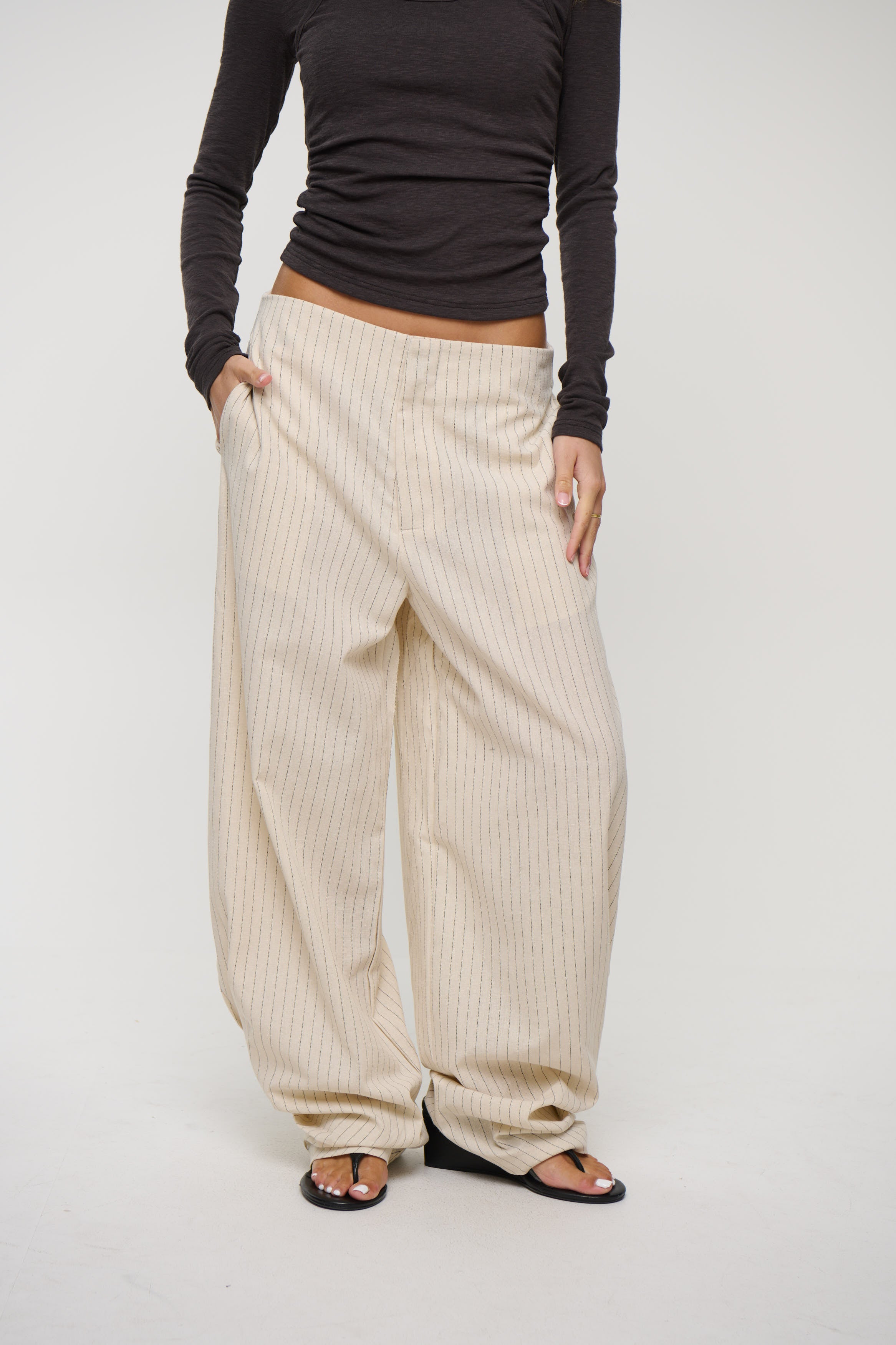 Romley Pinstripe Pant Oat