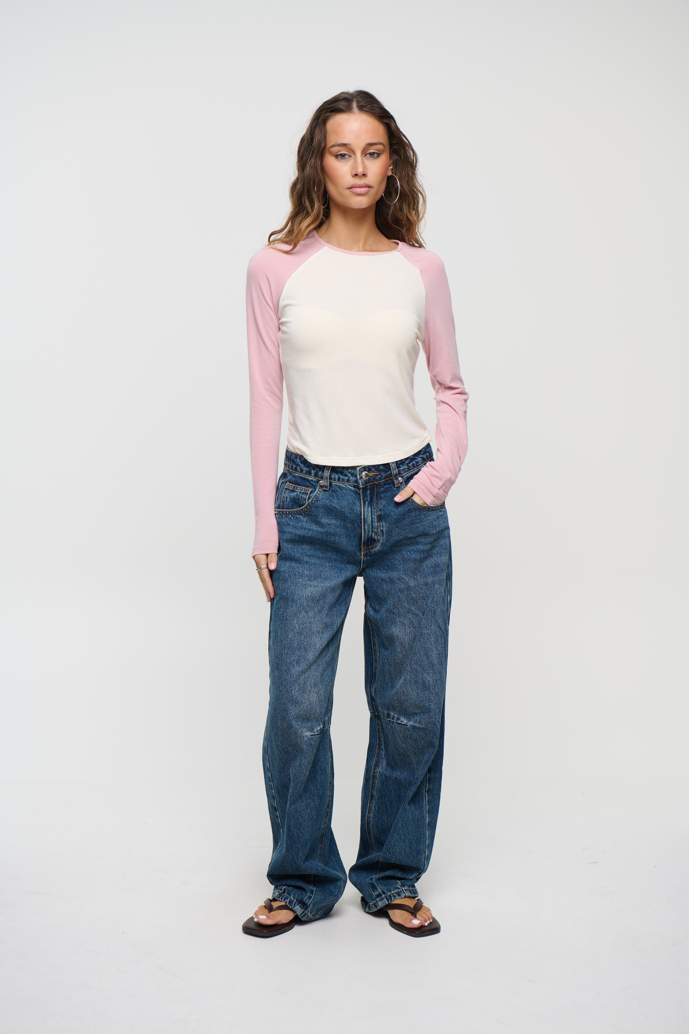 Aluna Long Sleeve Candy/Beige