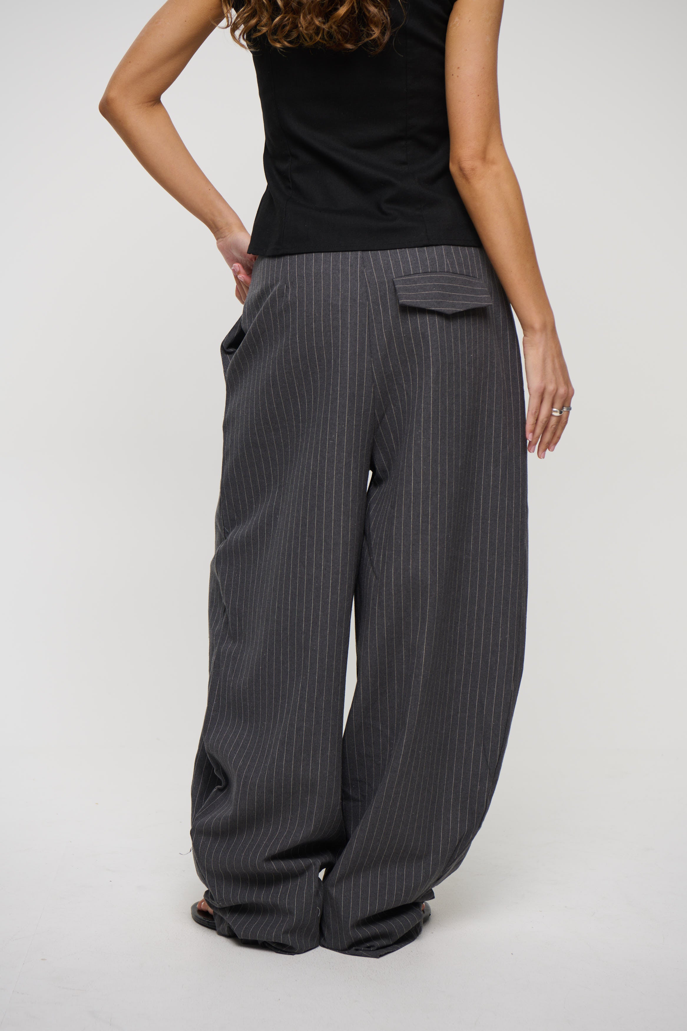Romley Pinstripe Pant Charcoal