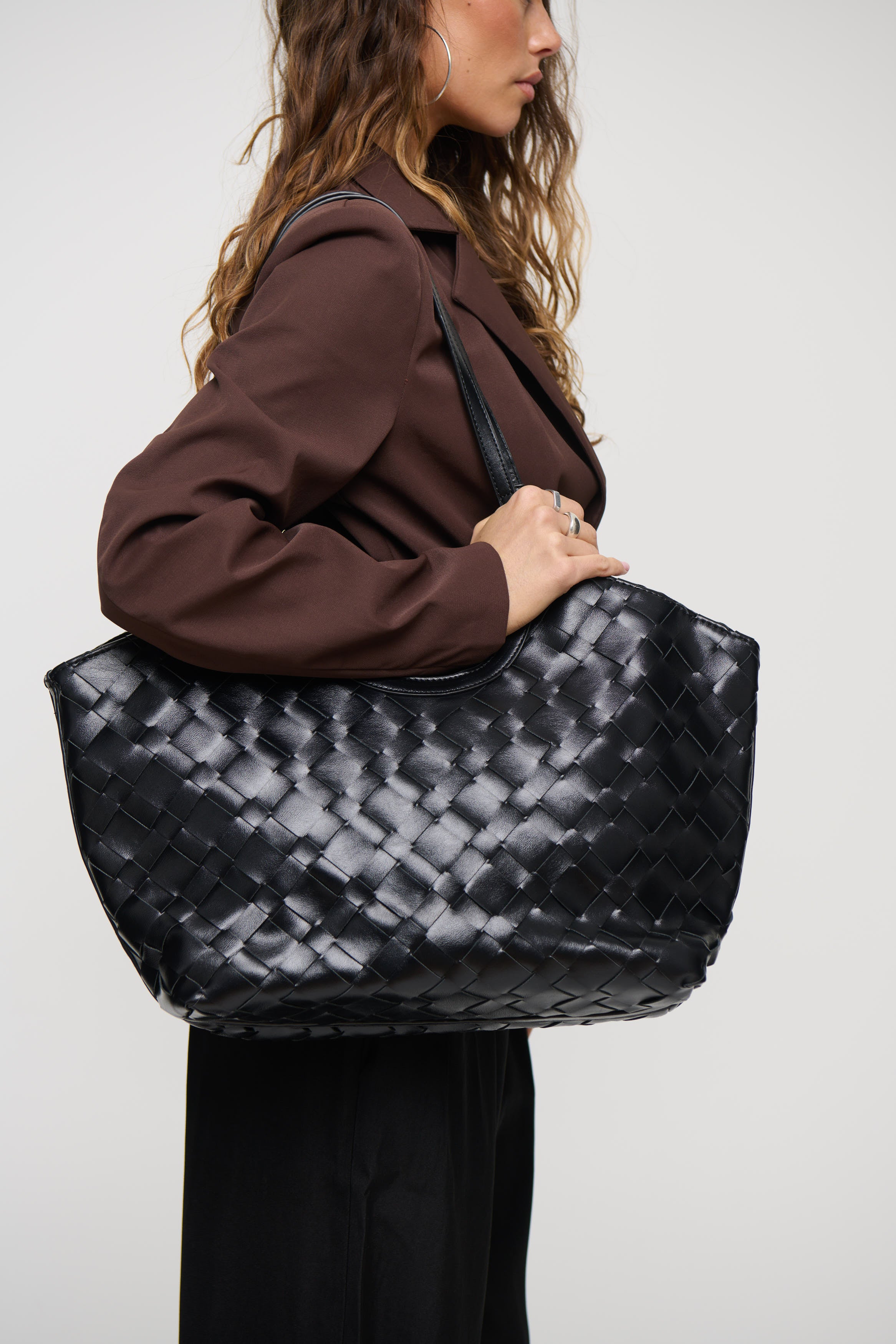 Nyah Woven Bag Black