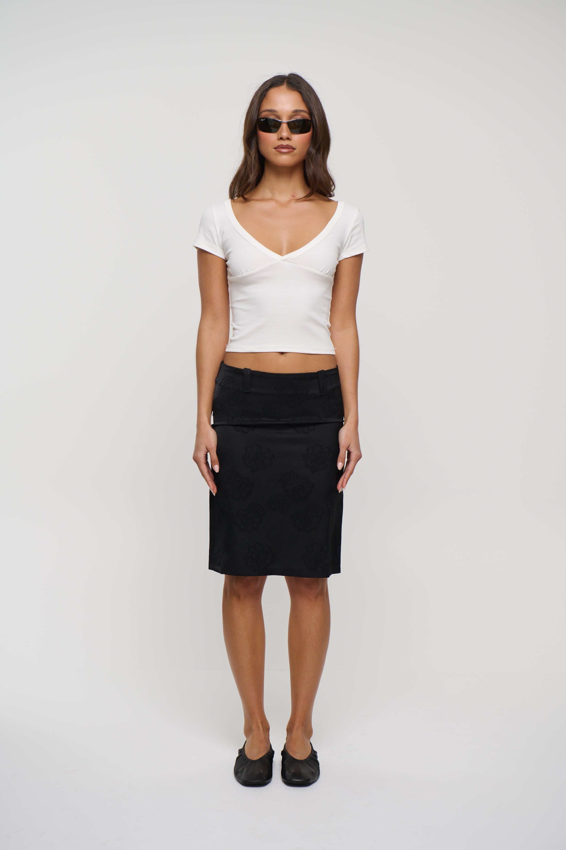 Amora Basic Crop White