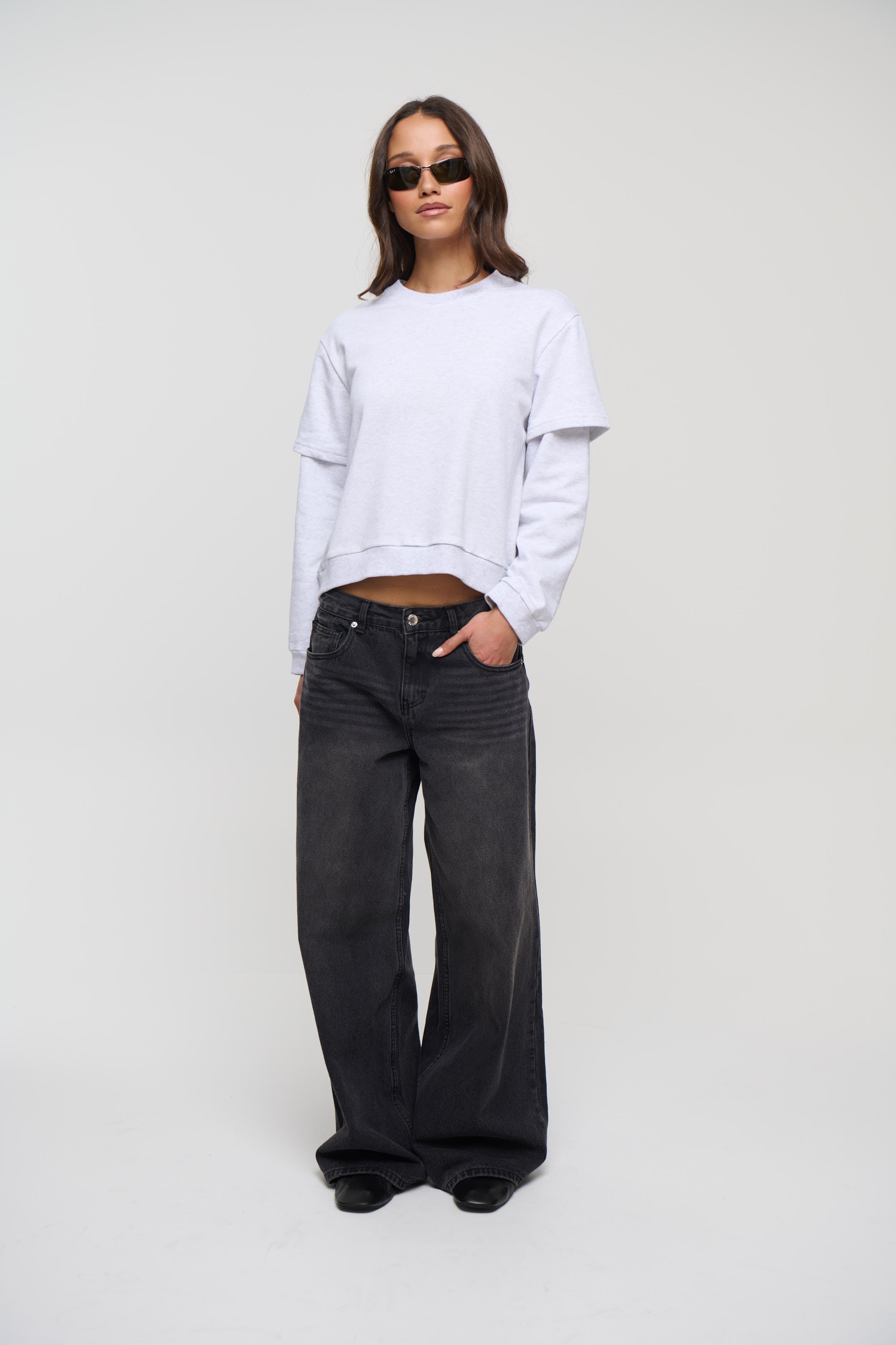 Jazmin Long Sleeve Light Grey