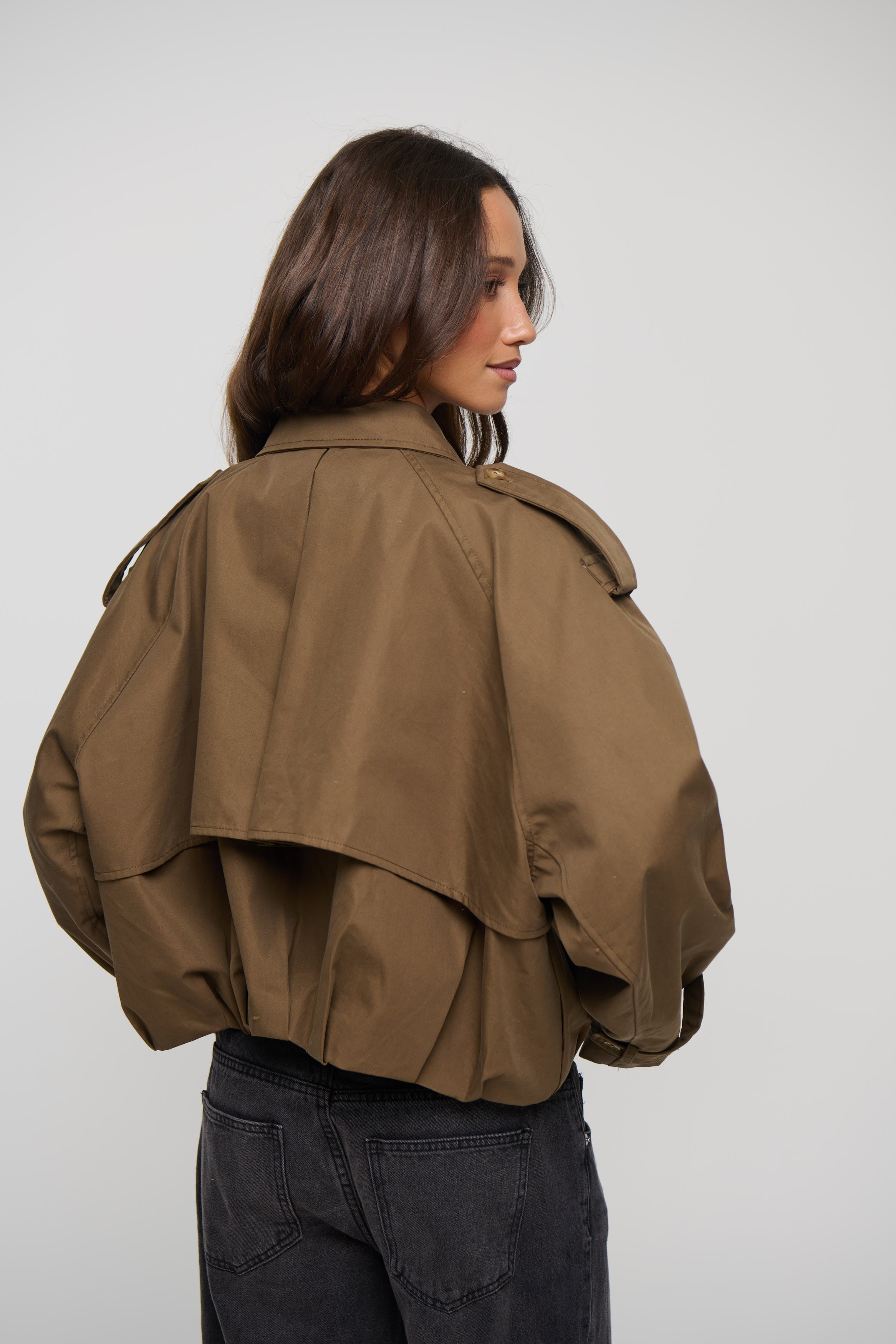 Tessa Cropped Trench Mocha