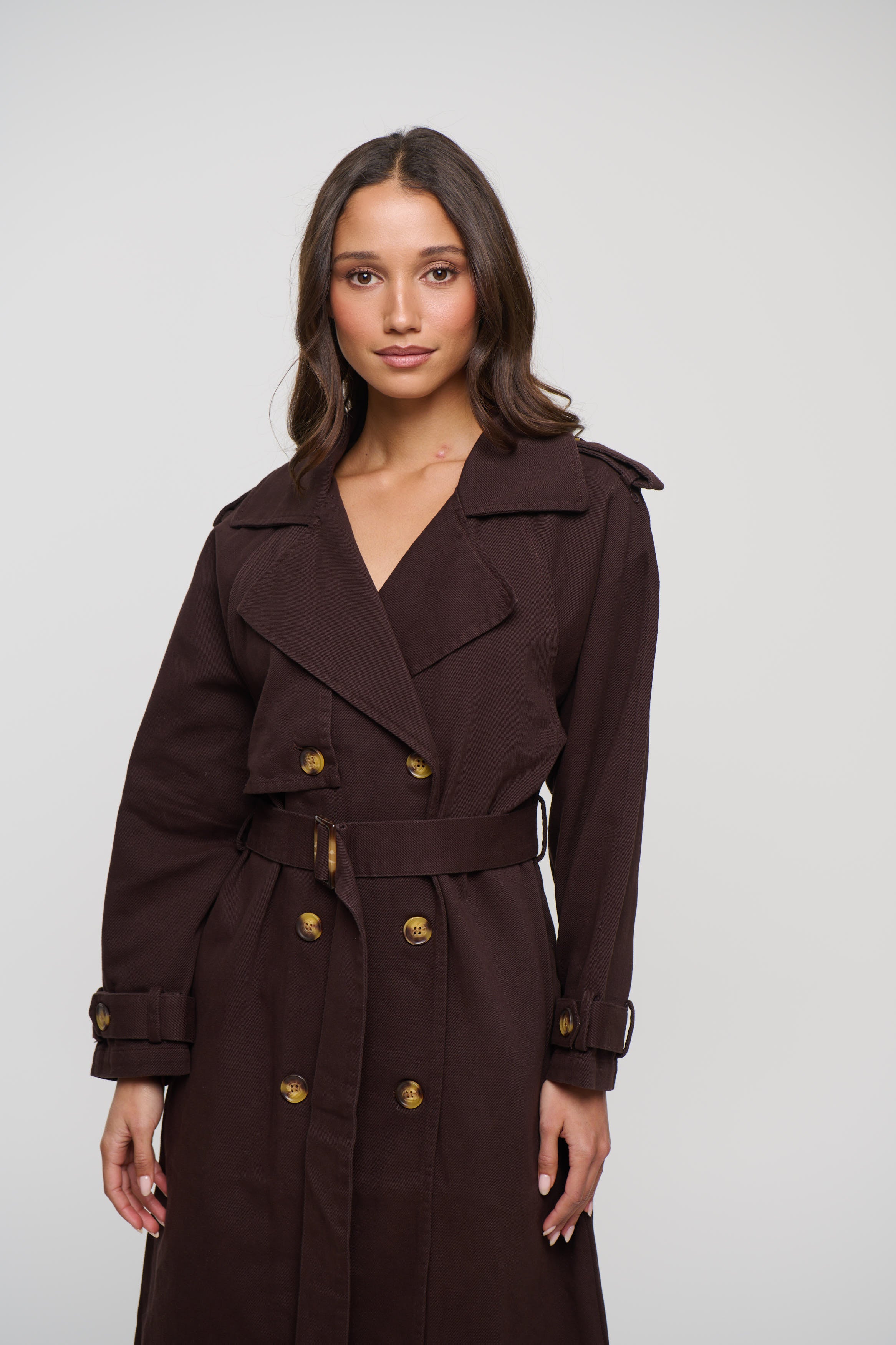 Valencia Denim Trench Chocolate