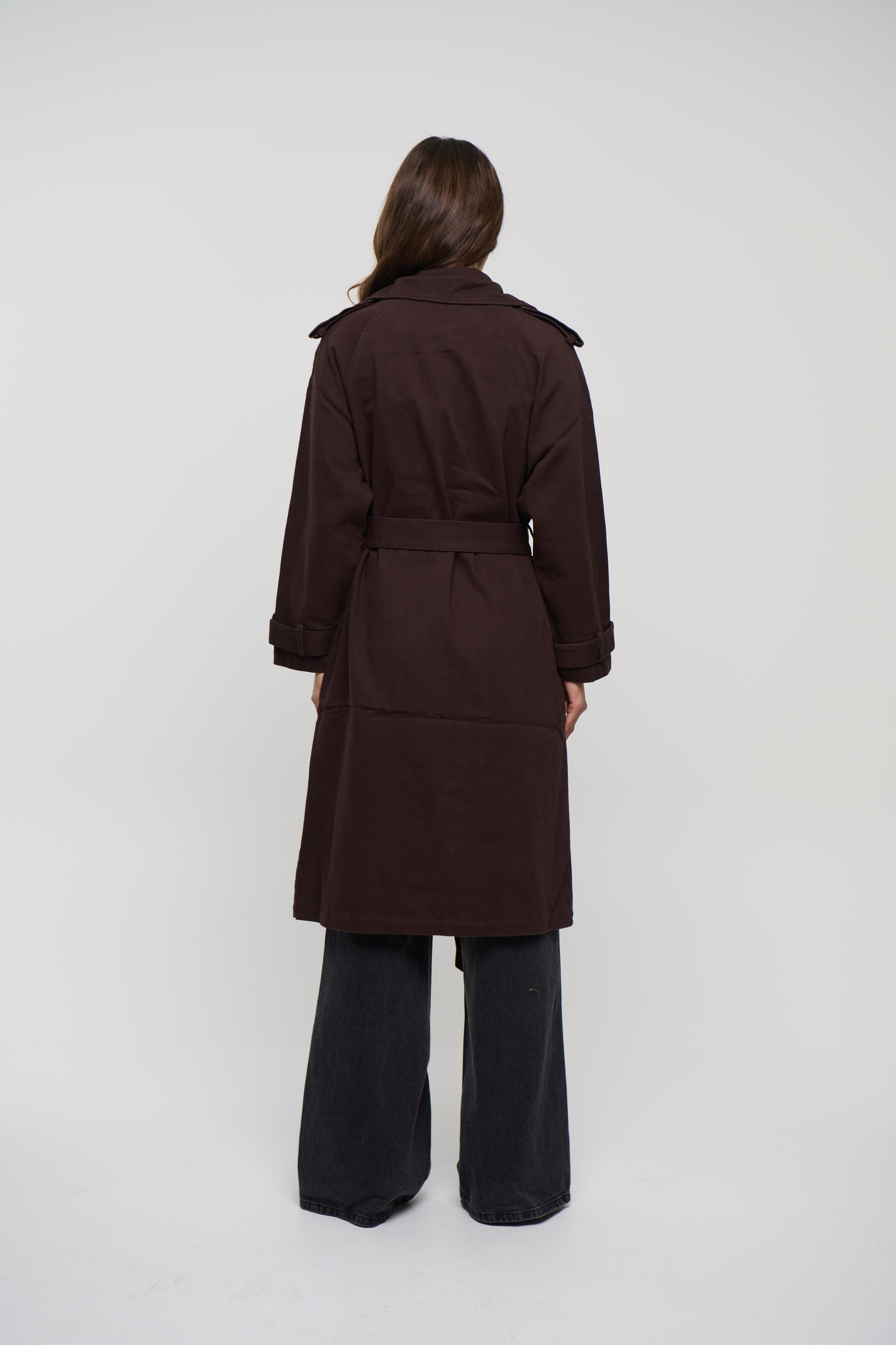 Valencia Denim Trench Chocolate