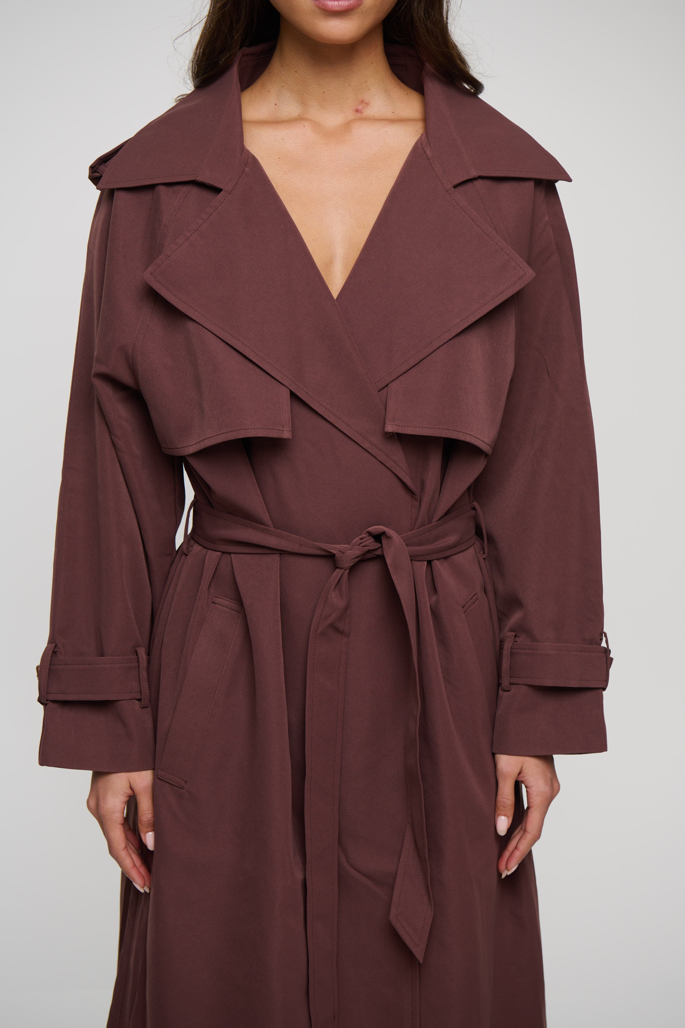 Darci Trench Chocolate