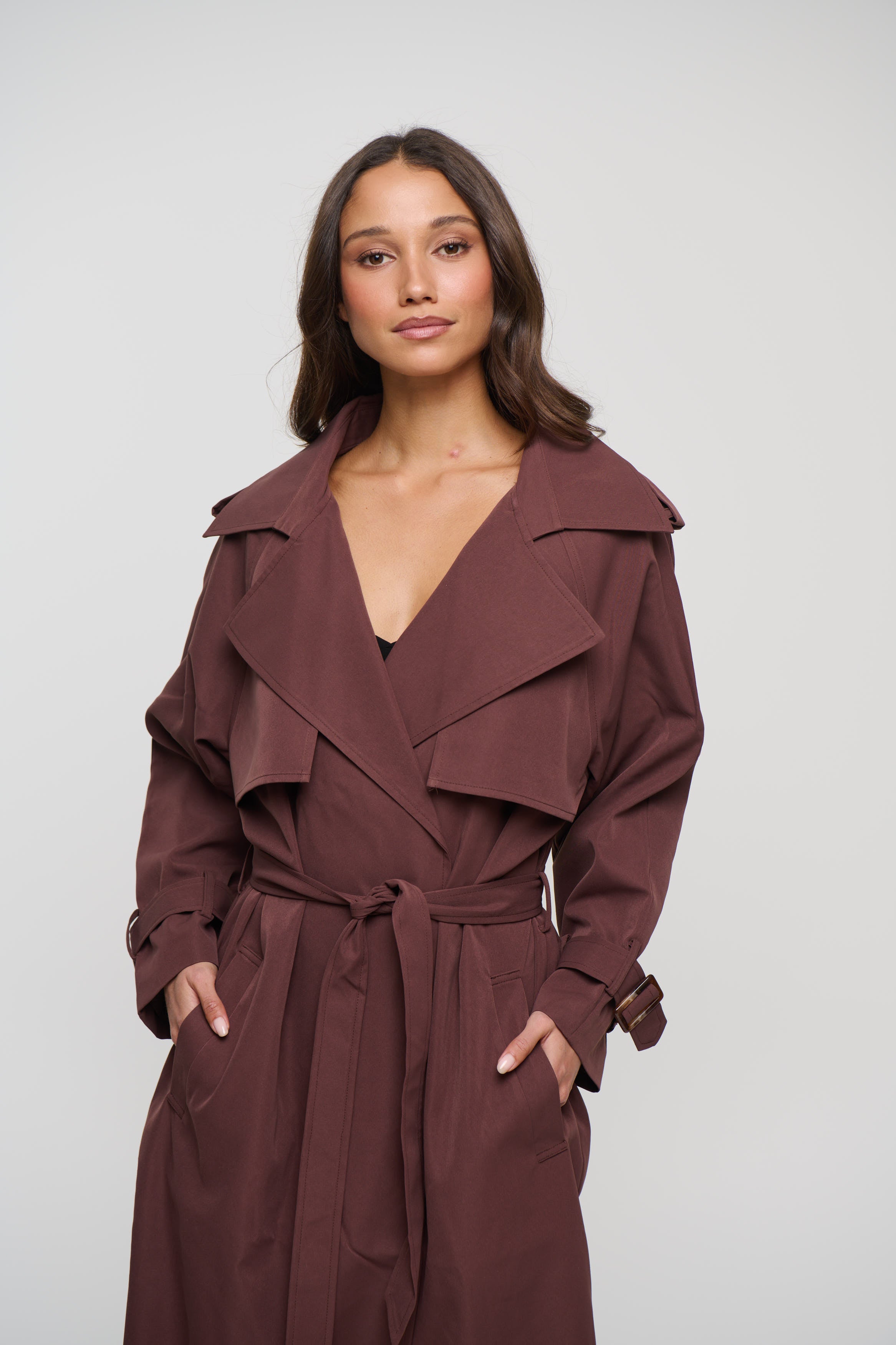 Darci Trench Chocolate