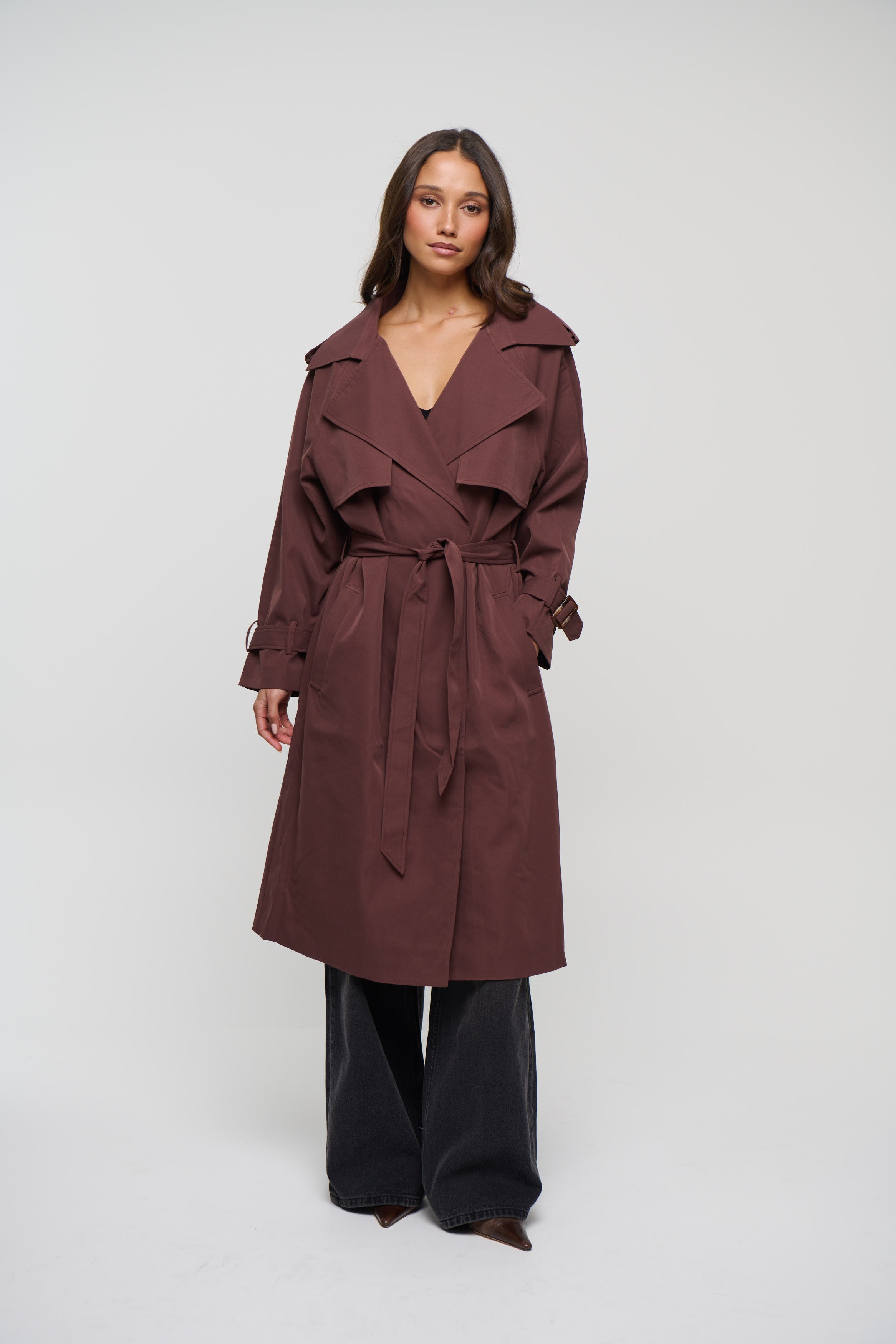 Darci Trench Chocolate