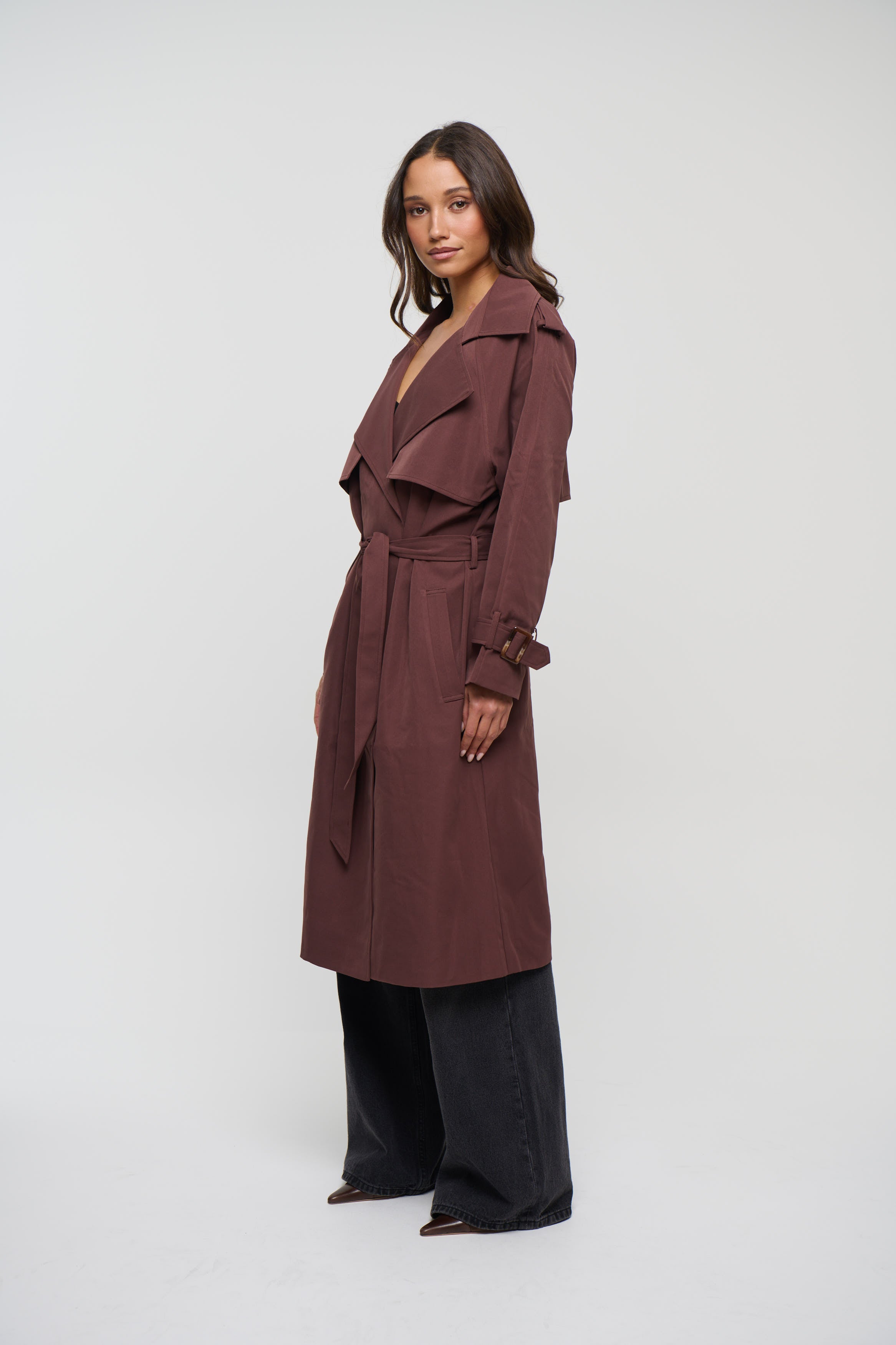 Darci Trench Chocolate