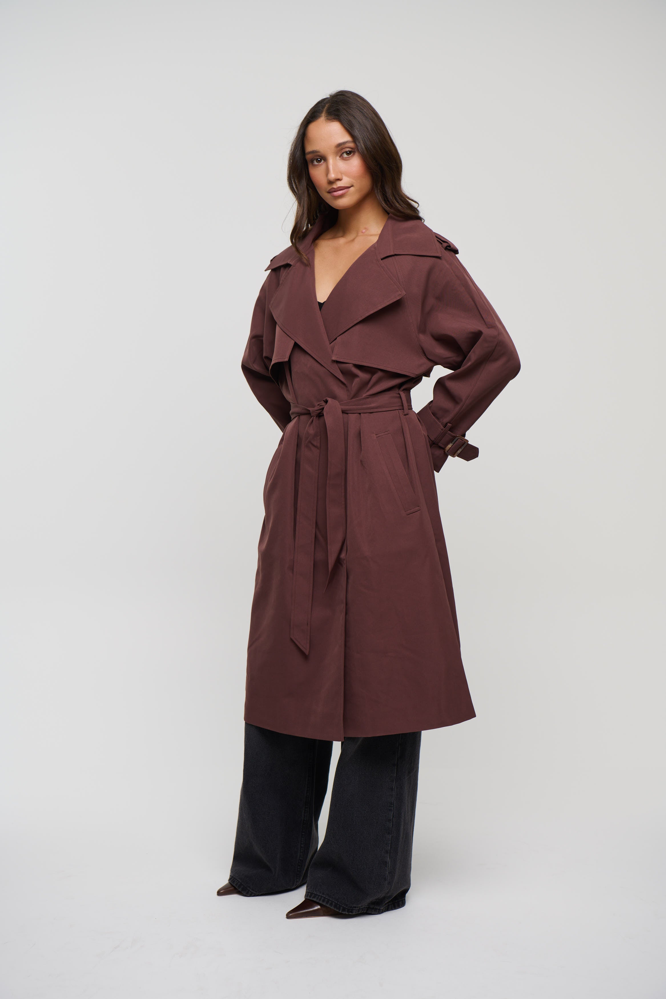 Darci Trench Chocolate