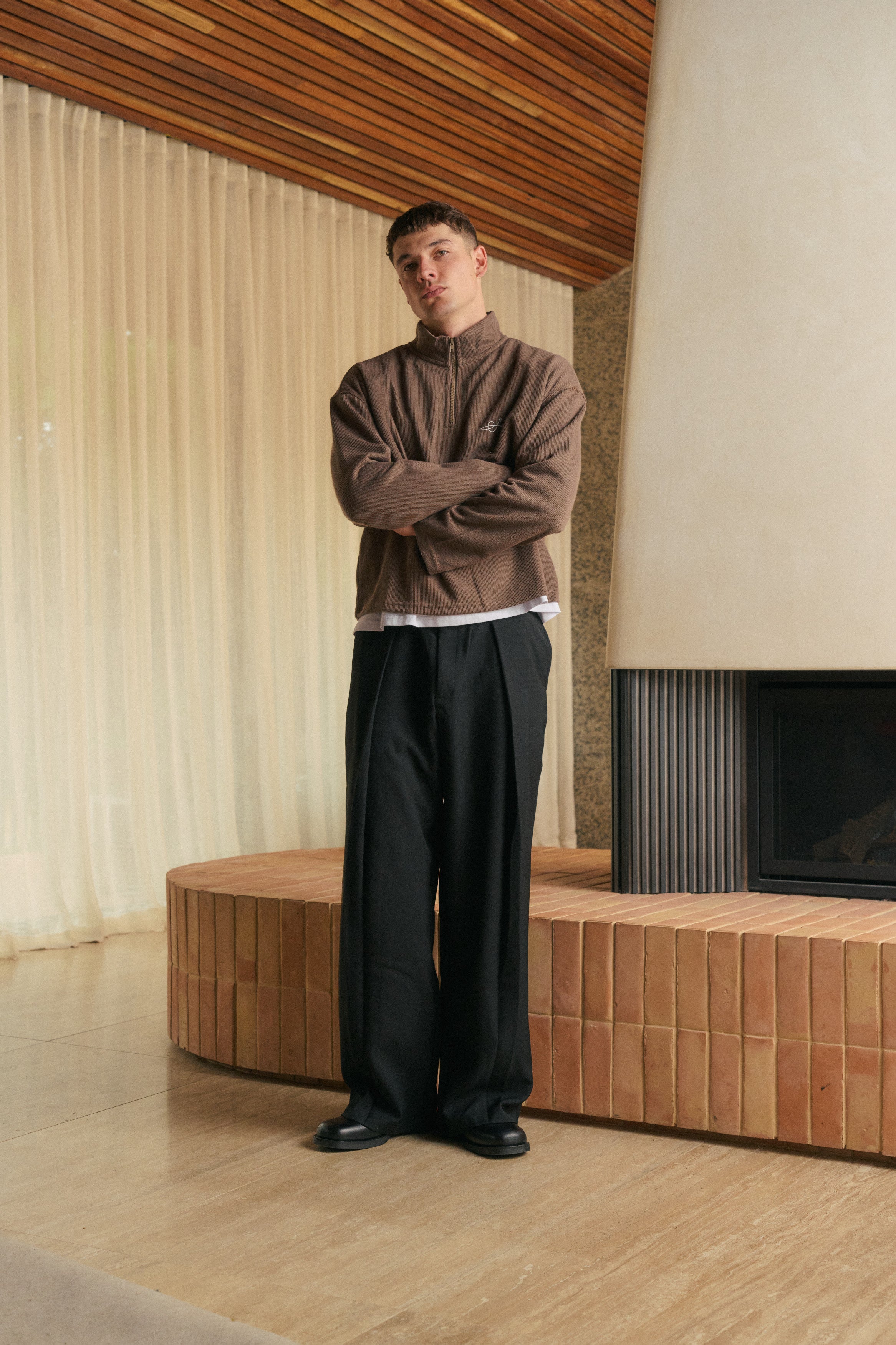 Sampson Half Zip Sweater Choc