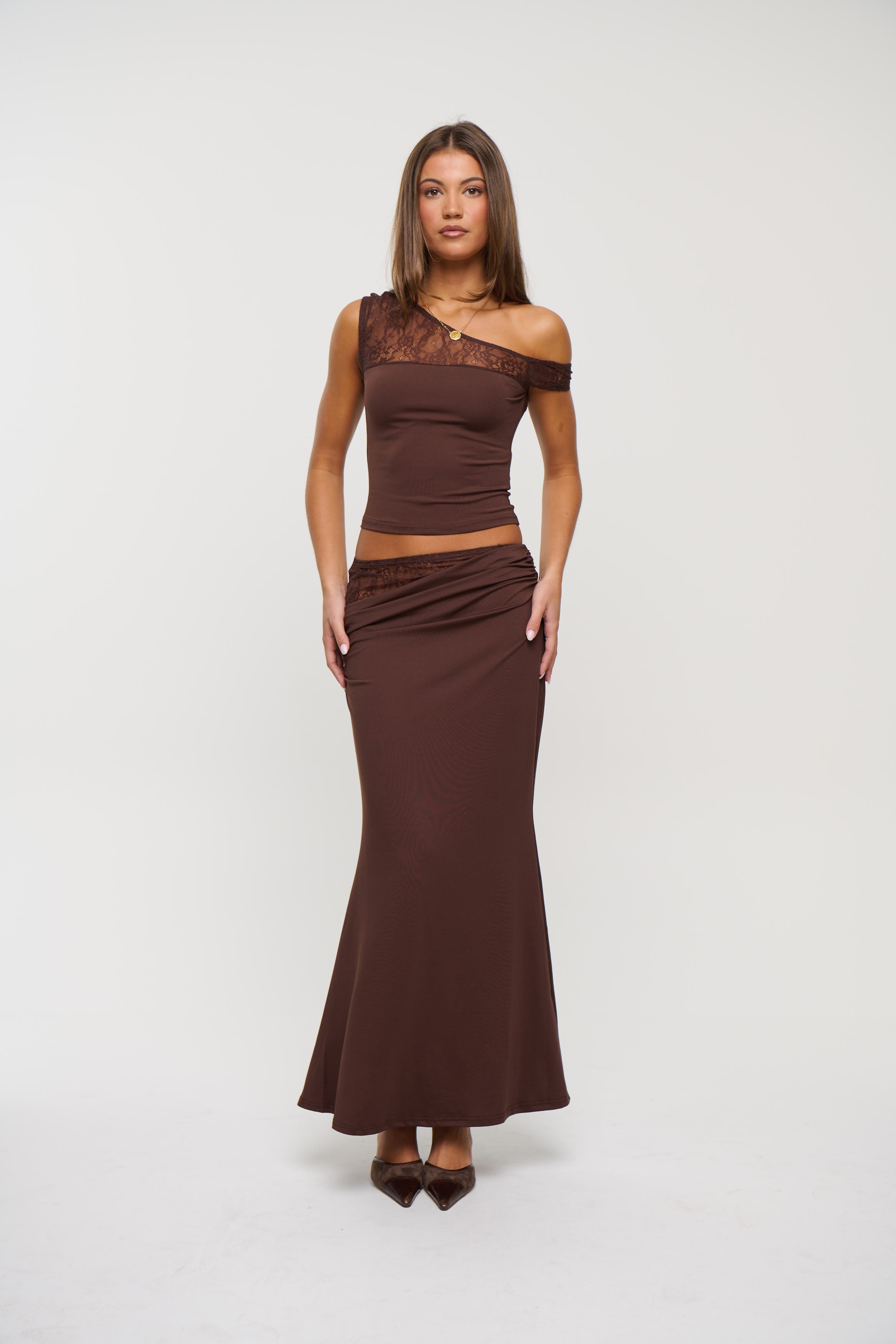 Monique Lace Top Chocolate