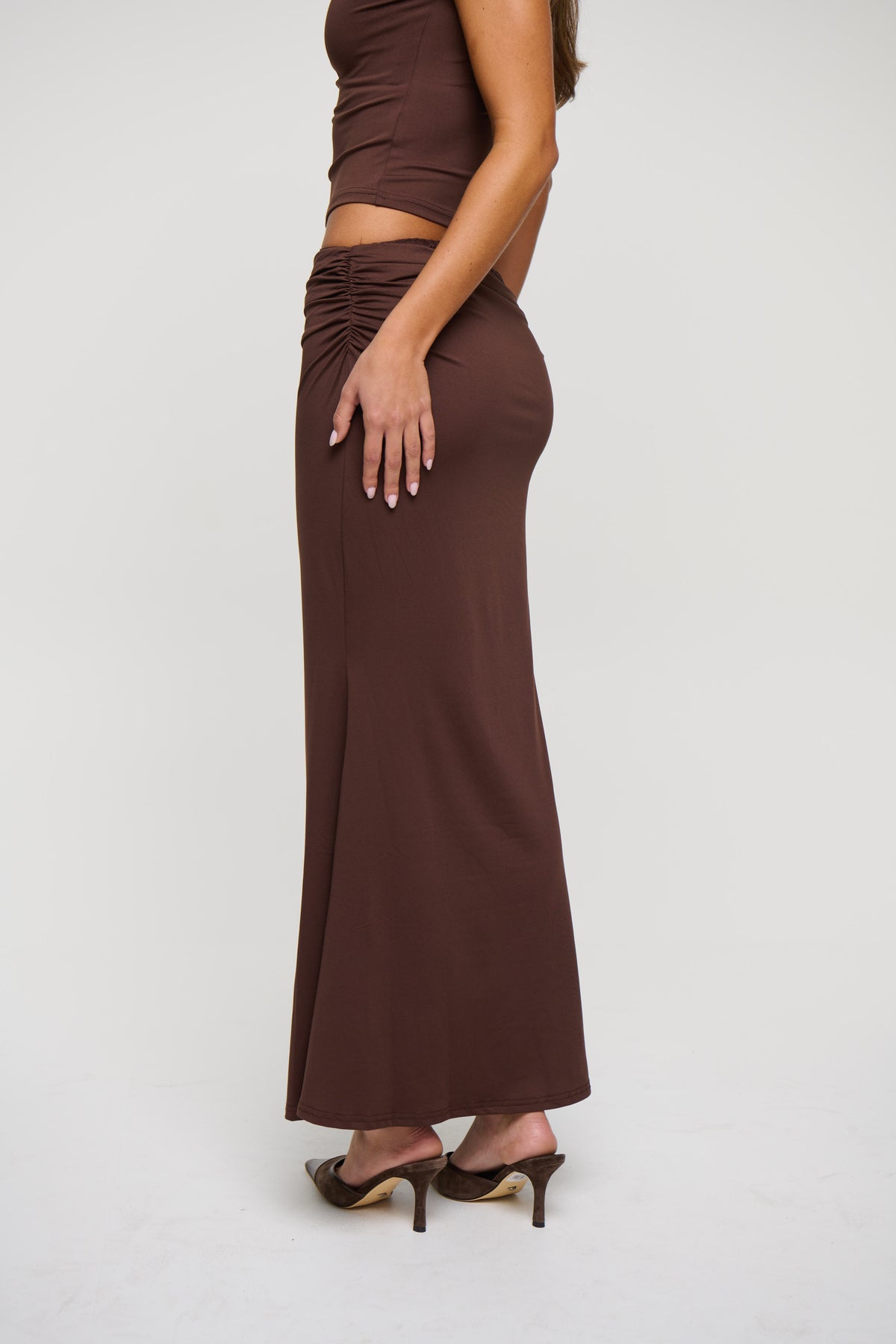 Monique Lace Skirt Chocolate