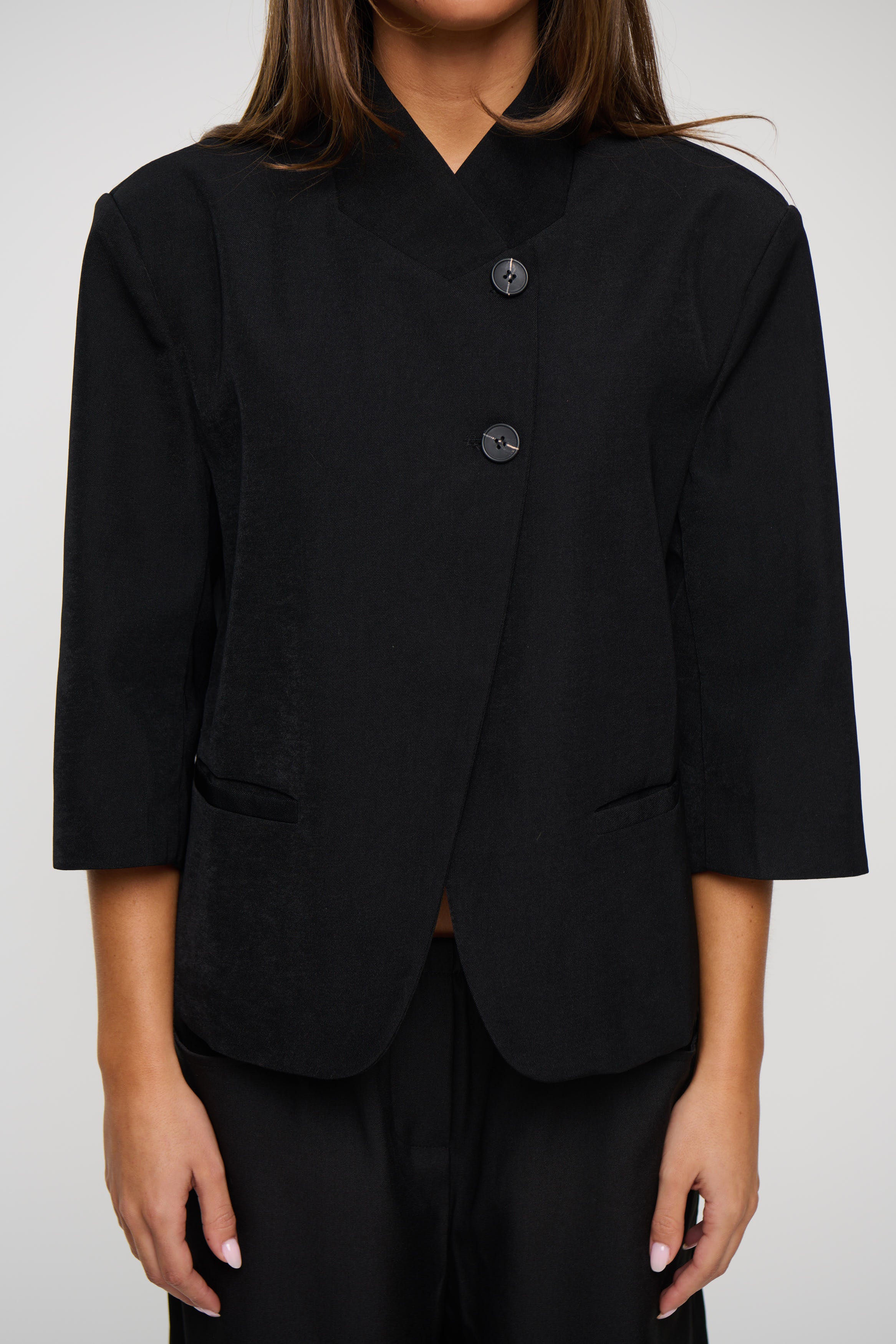 Aspen 3/4 Sleeve Blazer Black