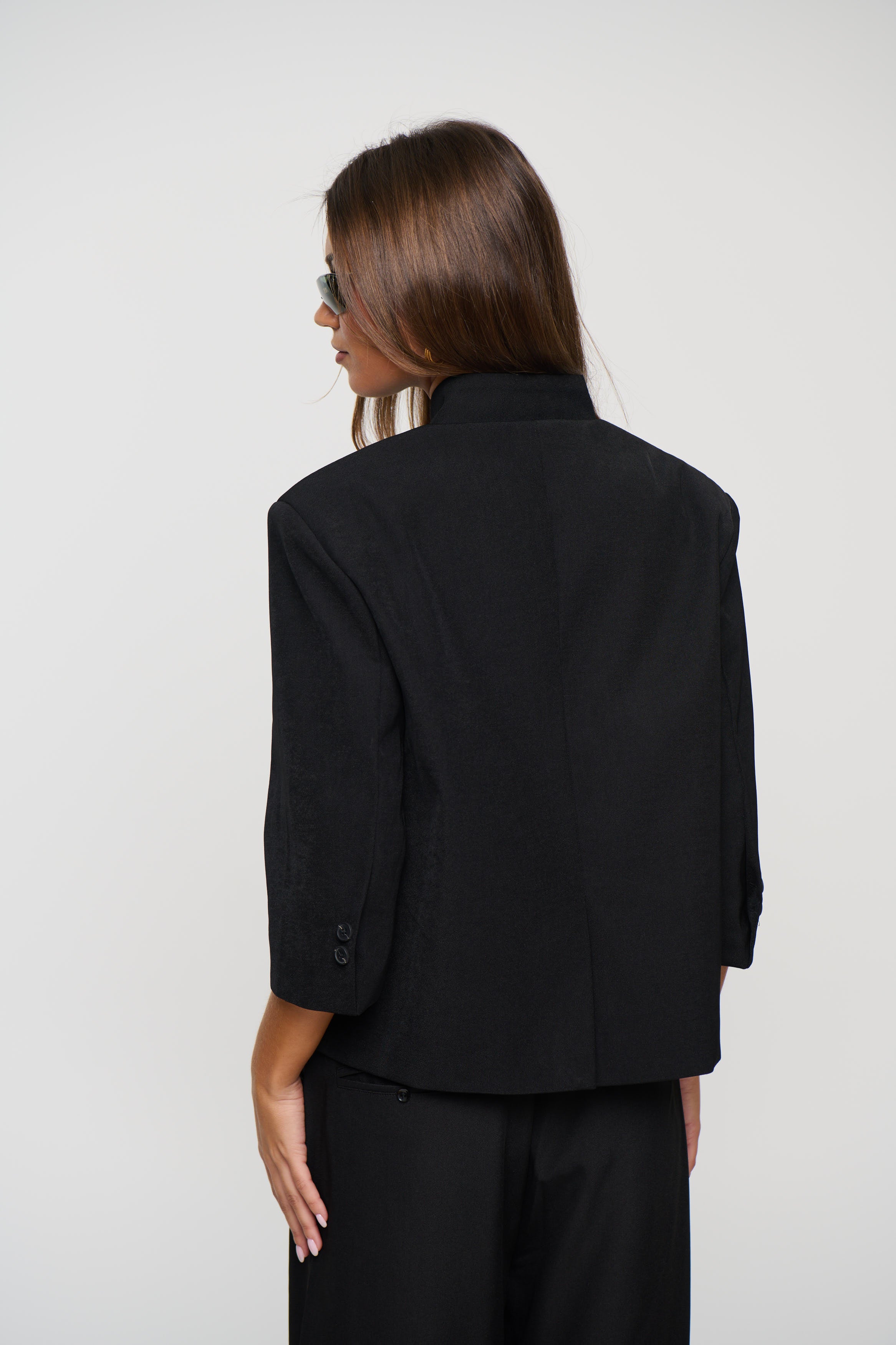 Aspen 3/4 Sleeve Blazer Black