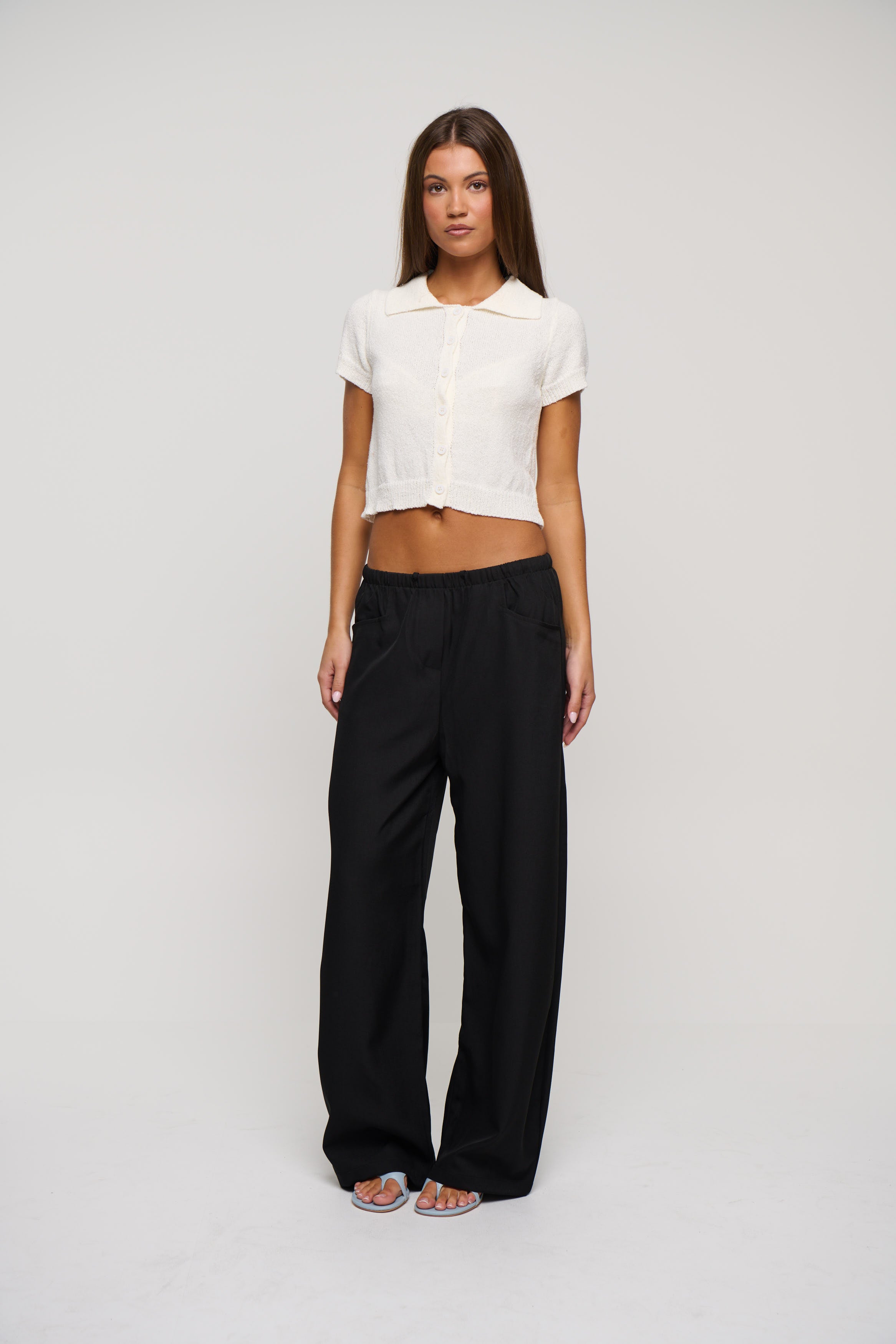 Aviva Cropped Knit White