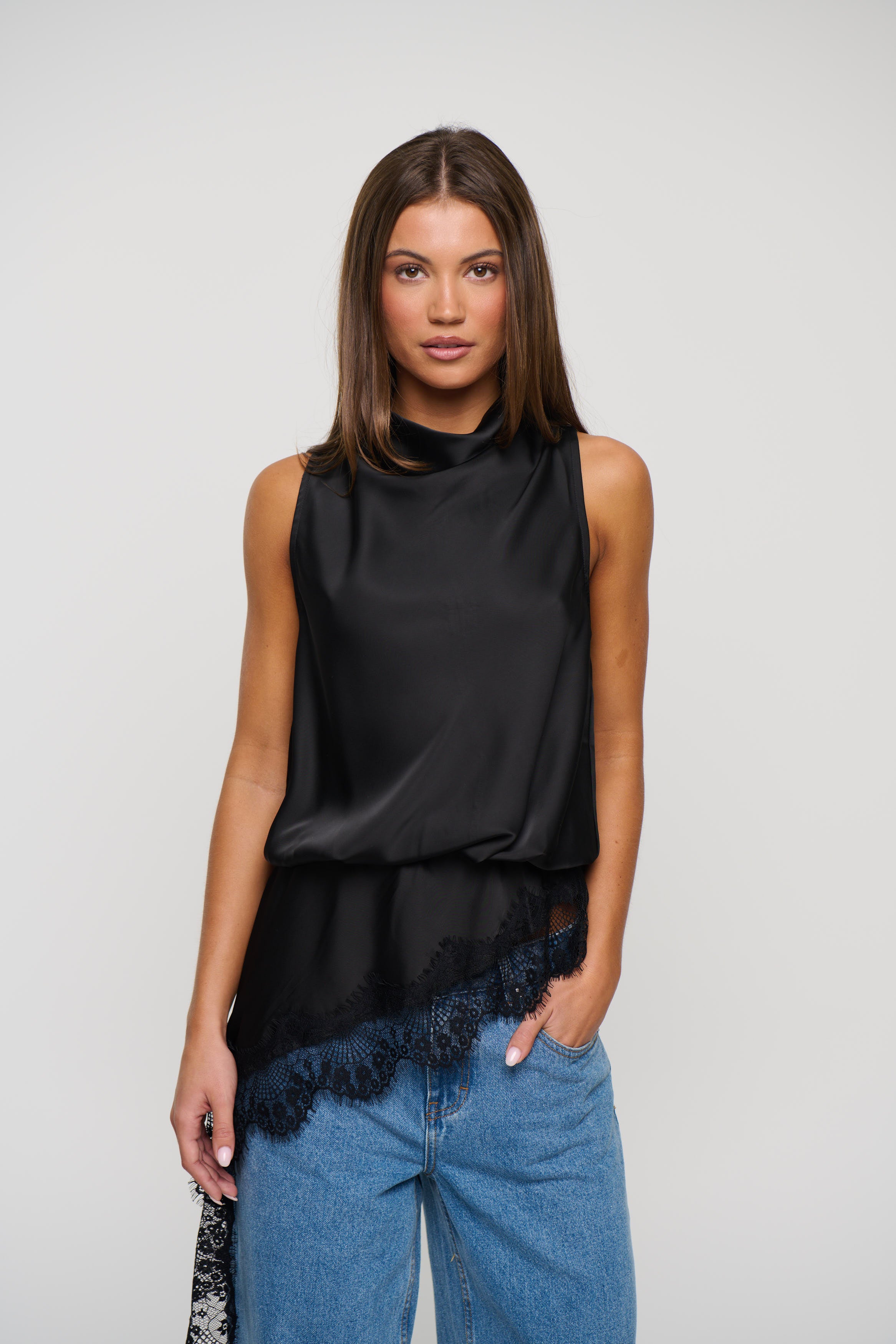 Prue Lace Top Black