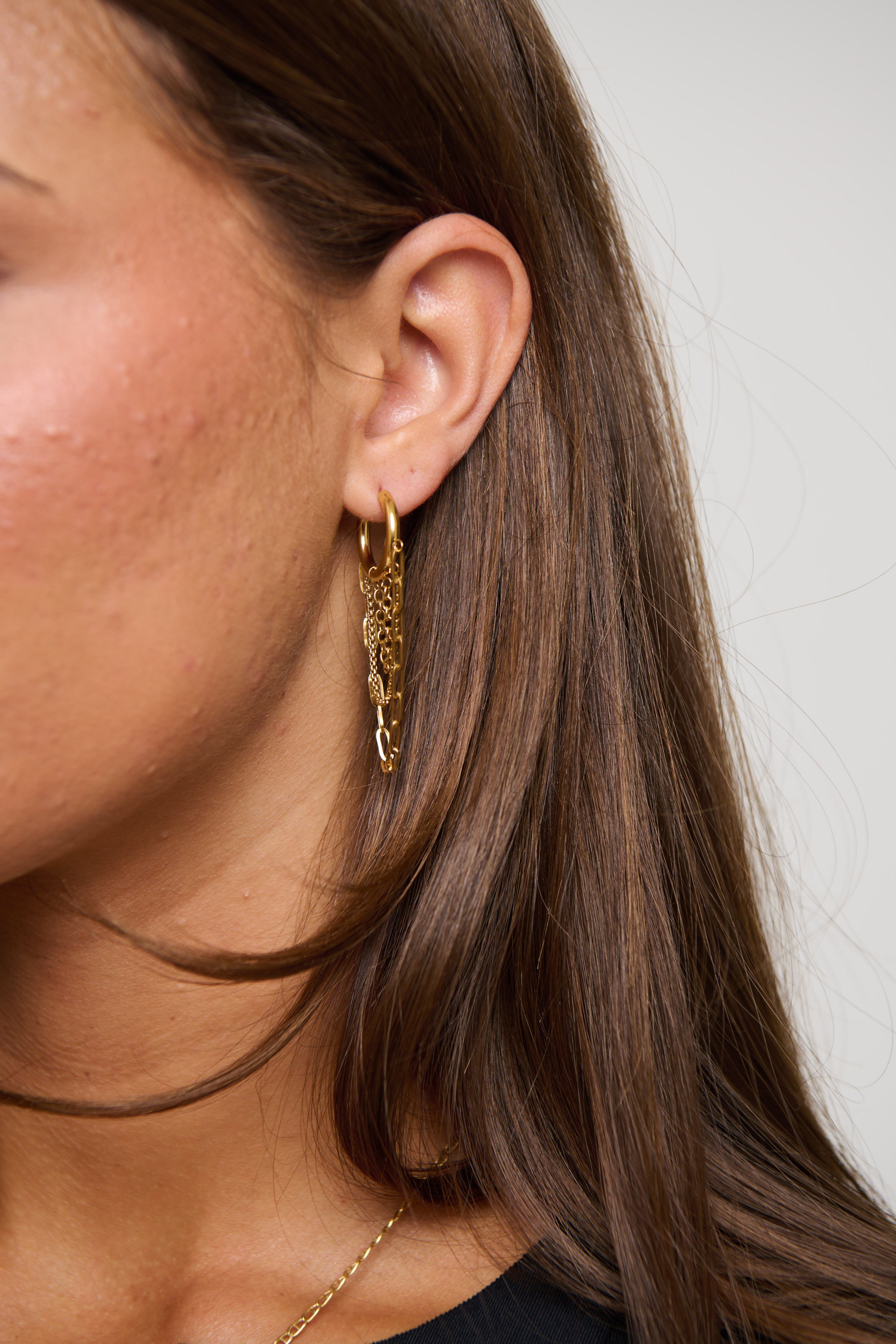Chain Hoop Earring Gold