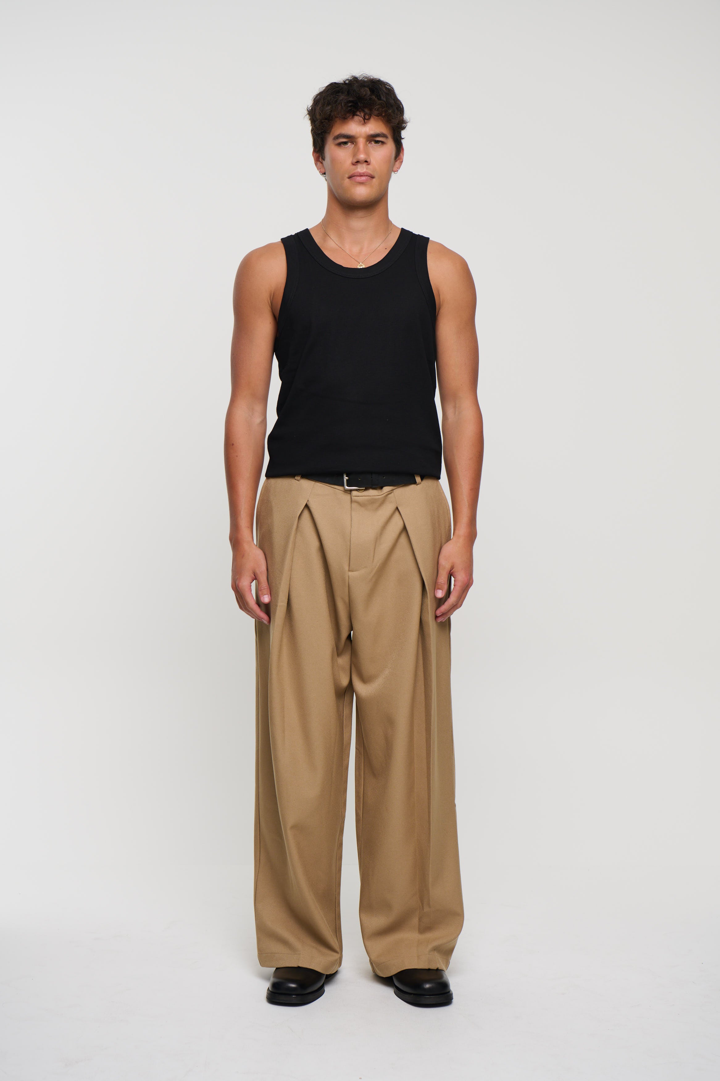 Mitchell Ribbed Tank Black