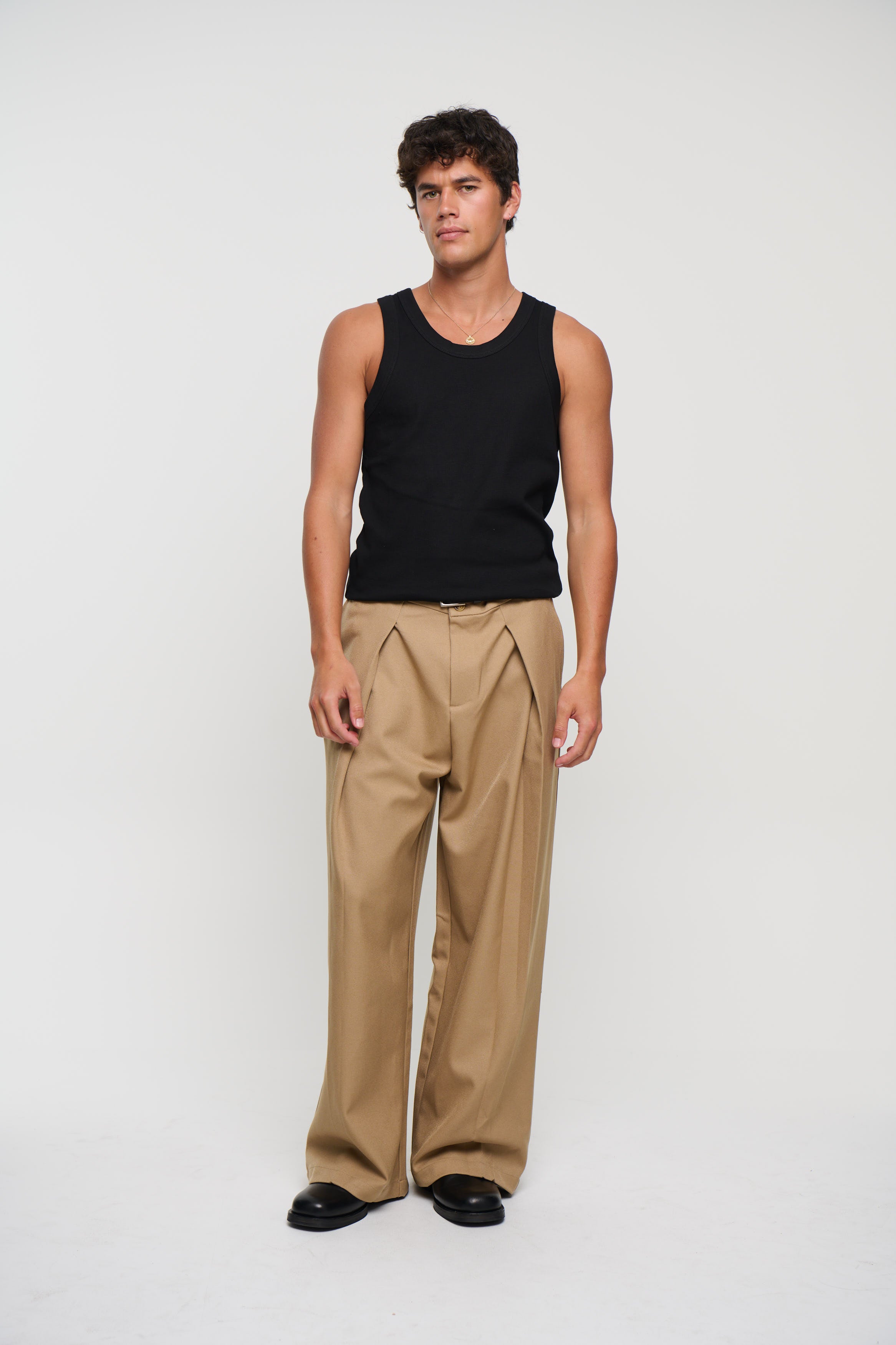 Mitchell Ribbed Tank Black