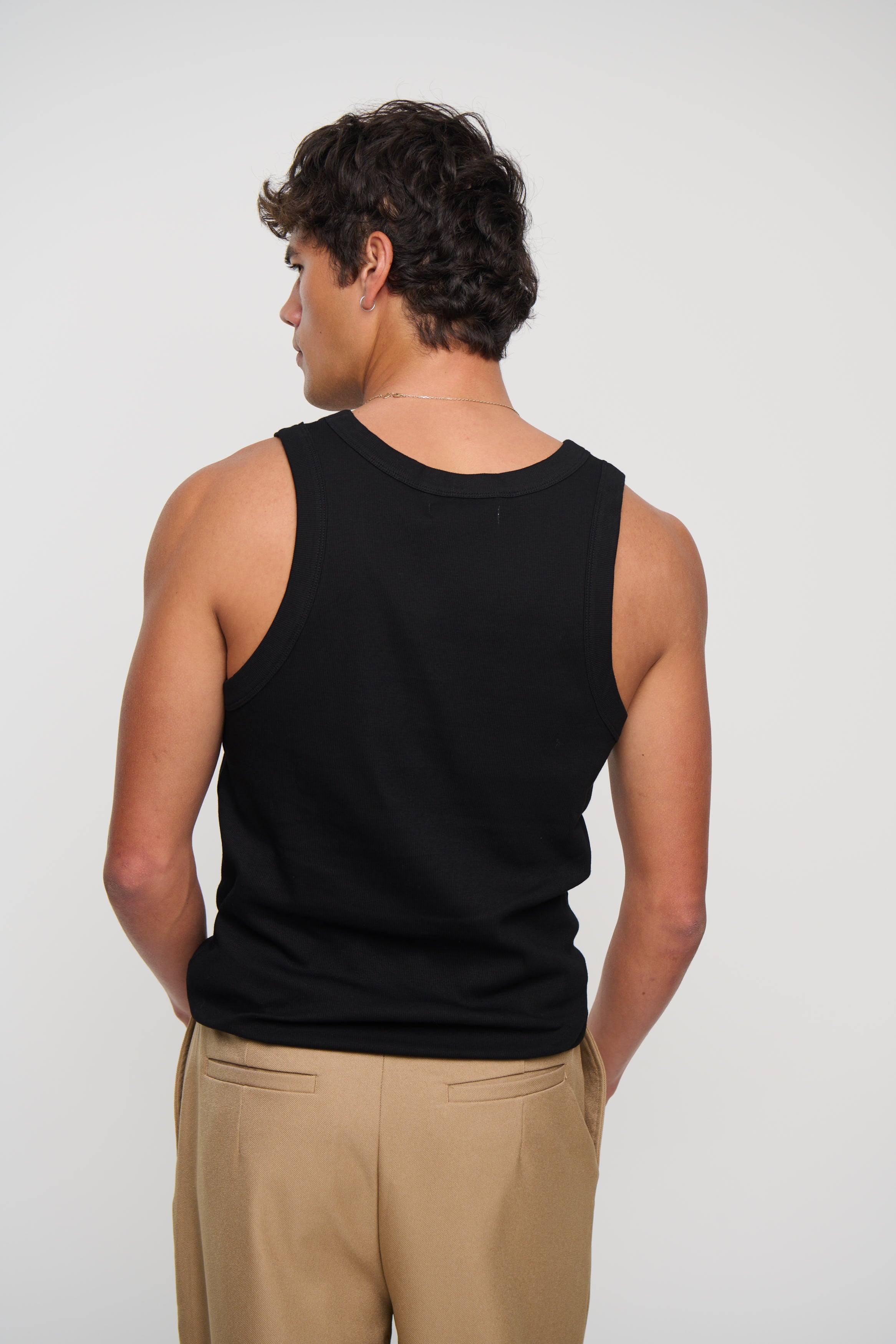 Mitchell Ribbed Tank Black