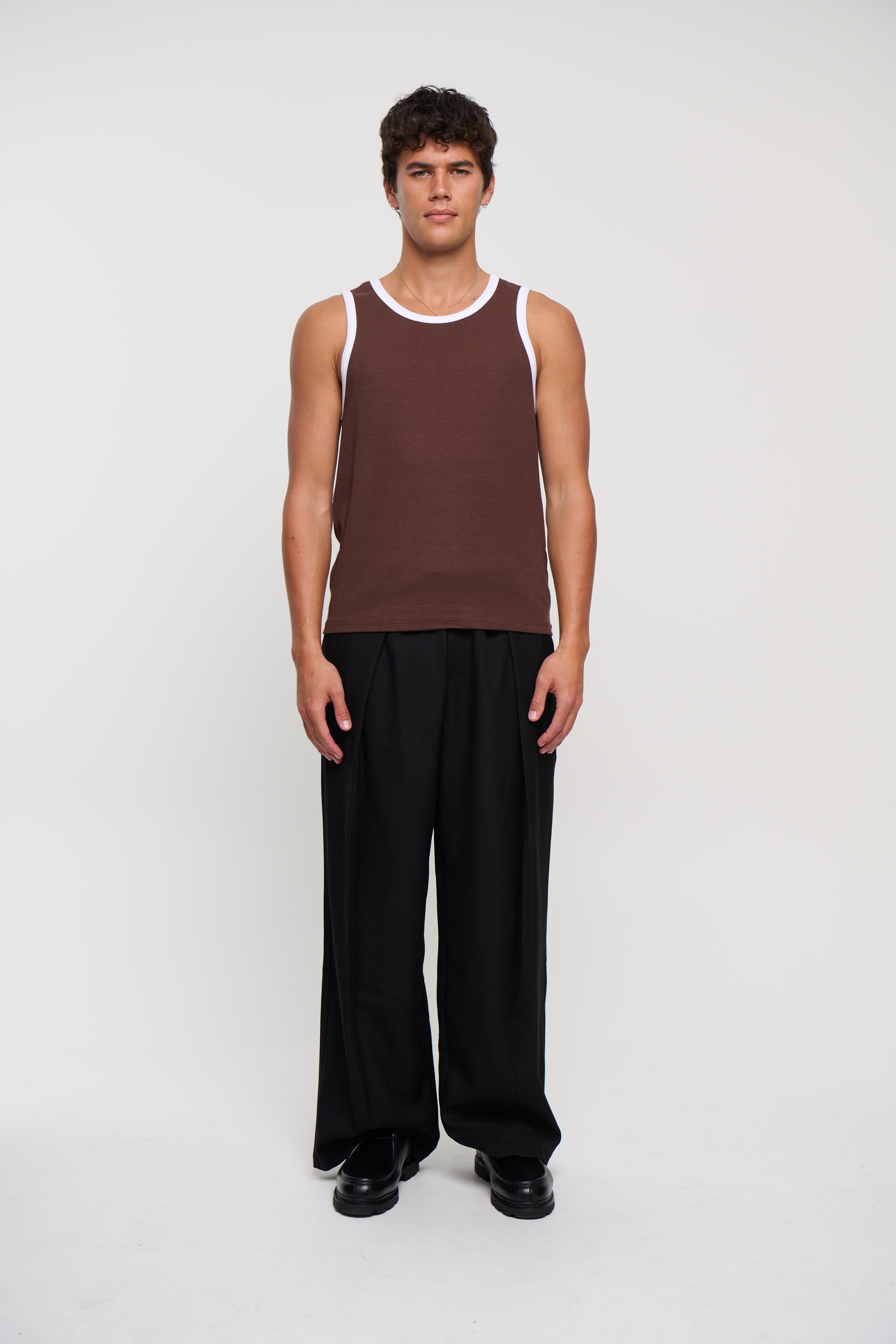 Dean Fitted Tank Choc