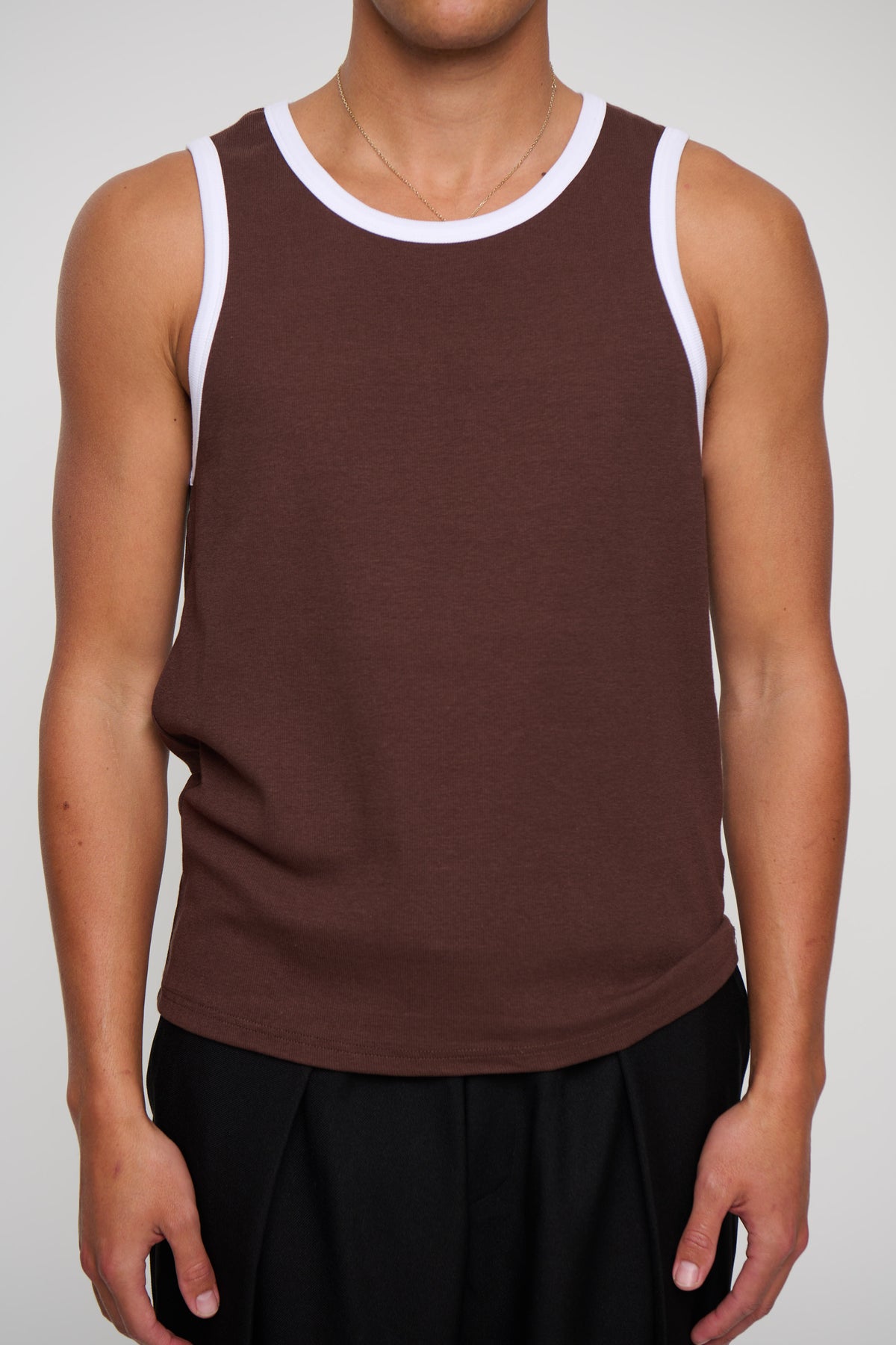 Dean Fitted Tank Choc