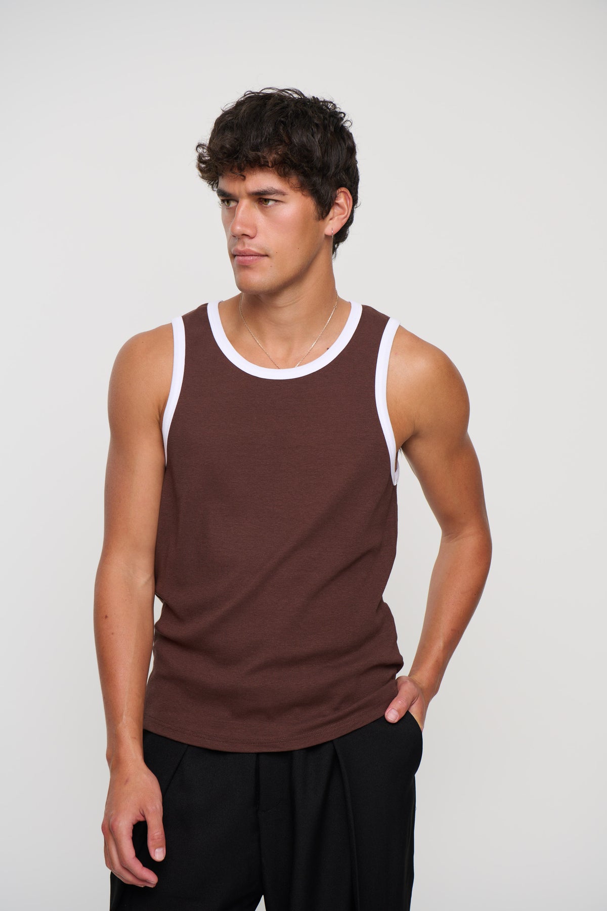 Dean Fitted Tank Choc