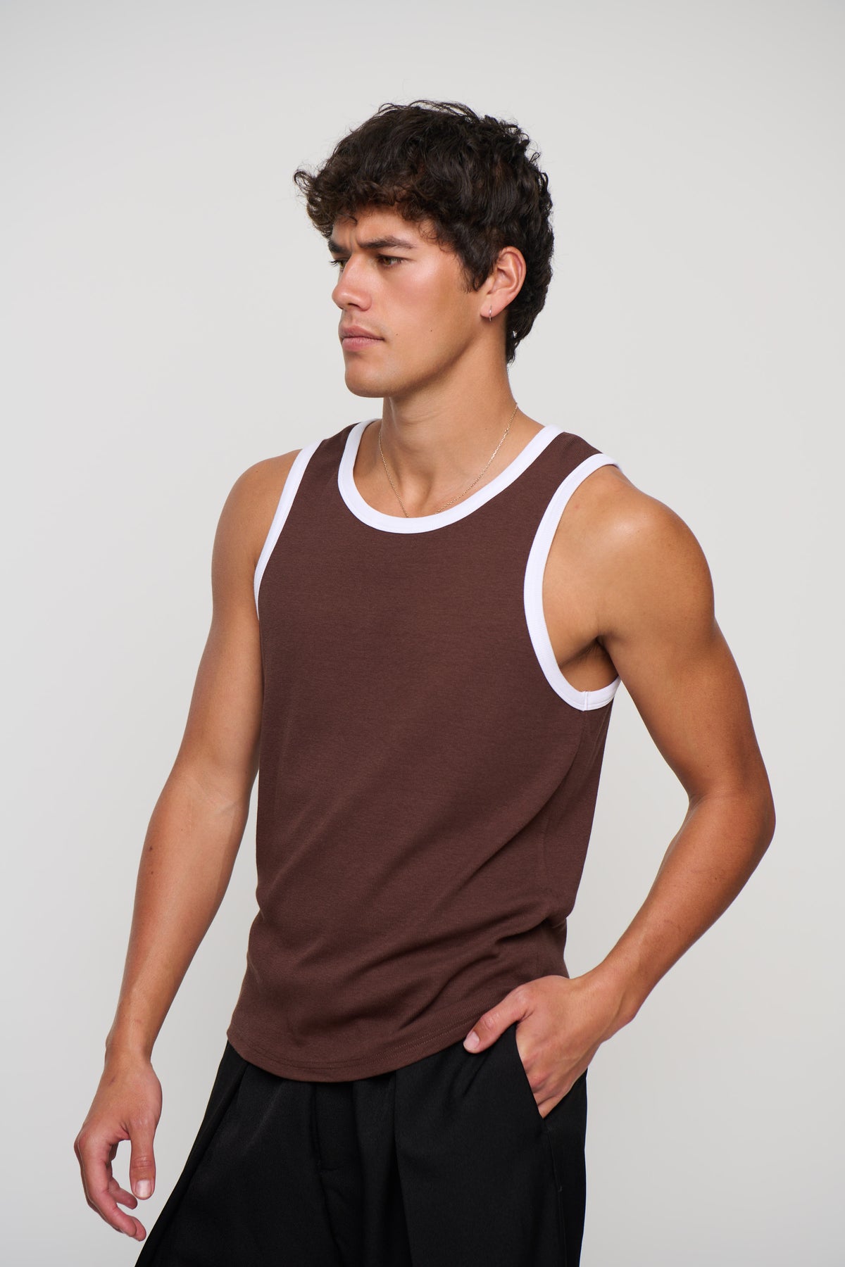 Dean Fitted Tank Choc