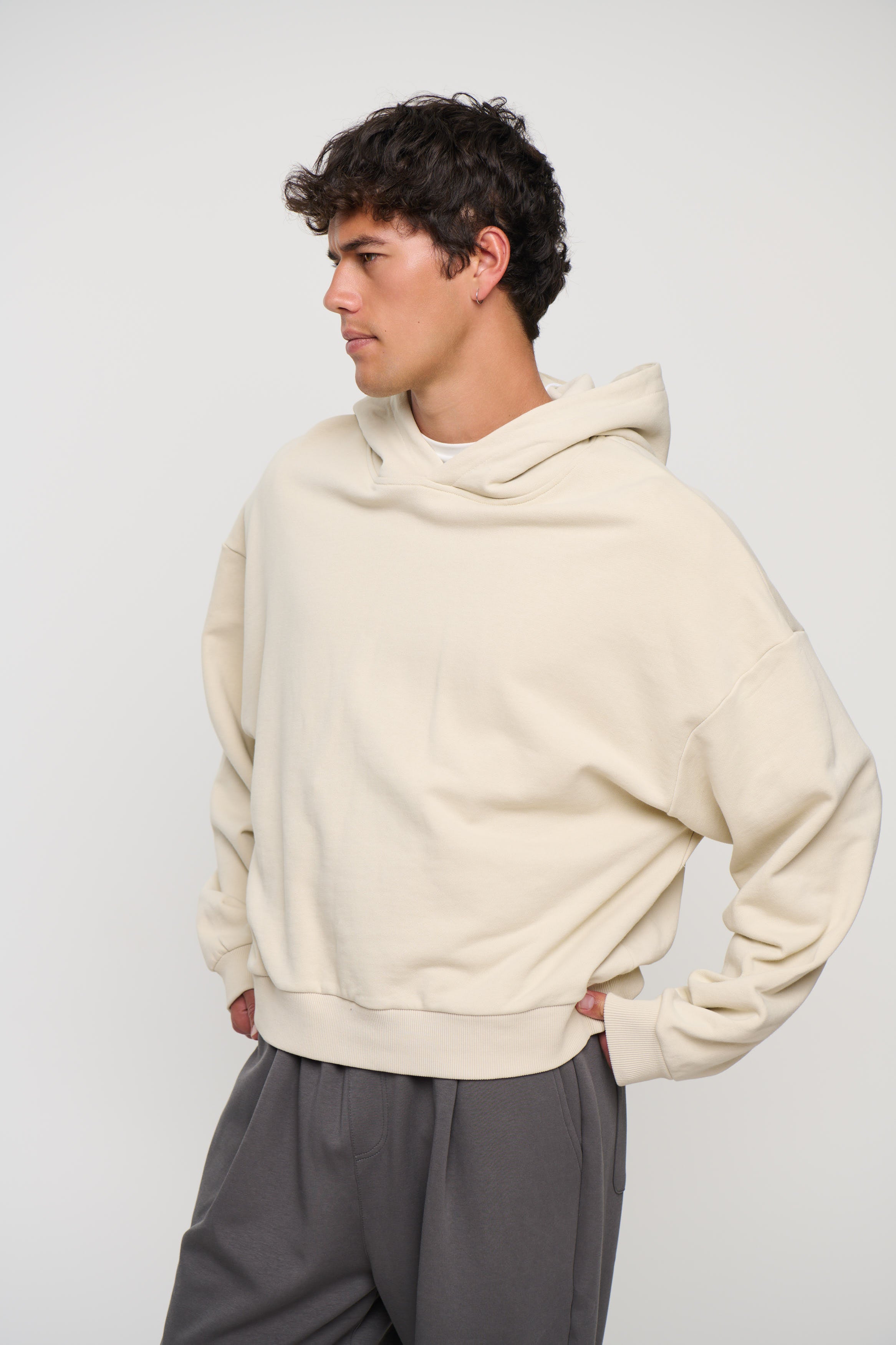 Marcus Heavyweight Cotton Hoodie Ivory