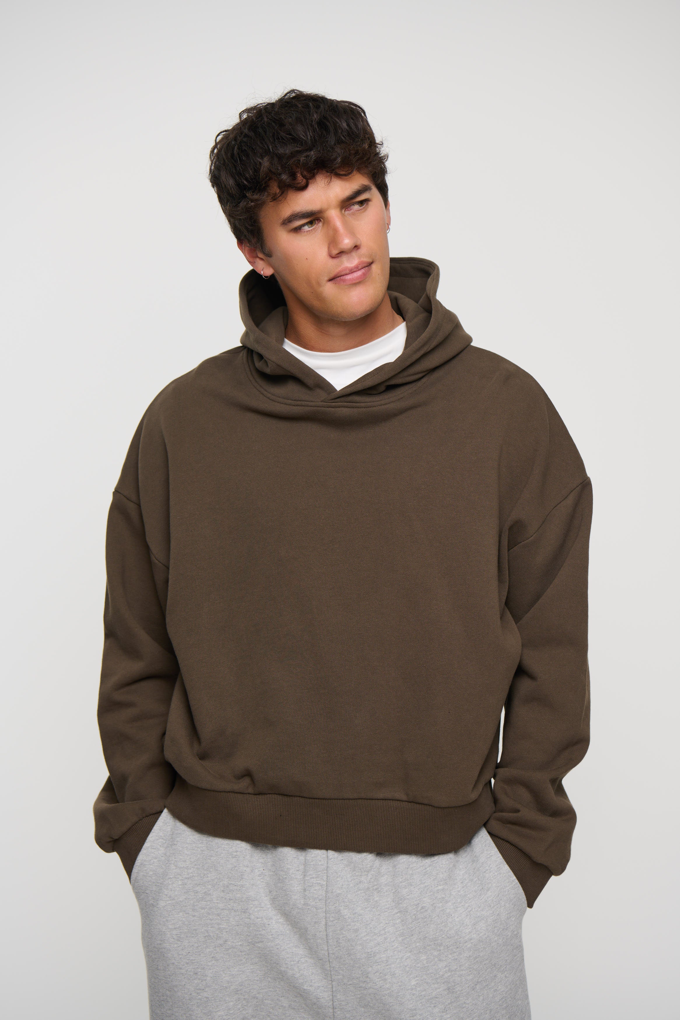 Marcus Heavyweight Cotton Hoodie Choc