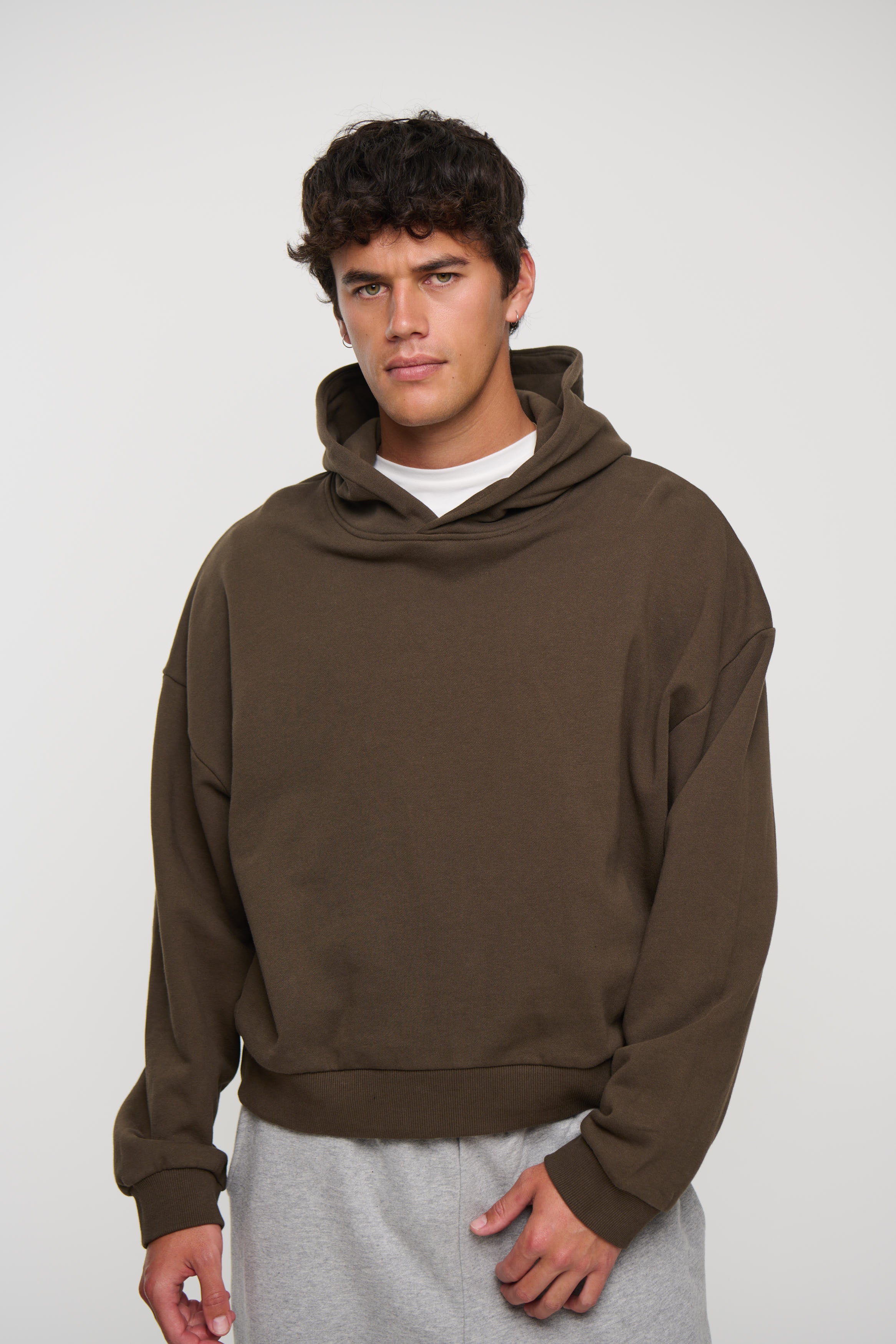 Marcus Heavyweight Cotton Hoodie Choc