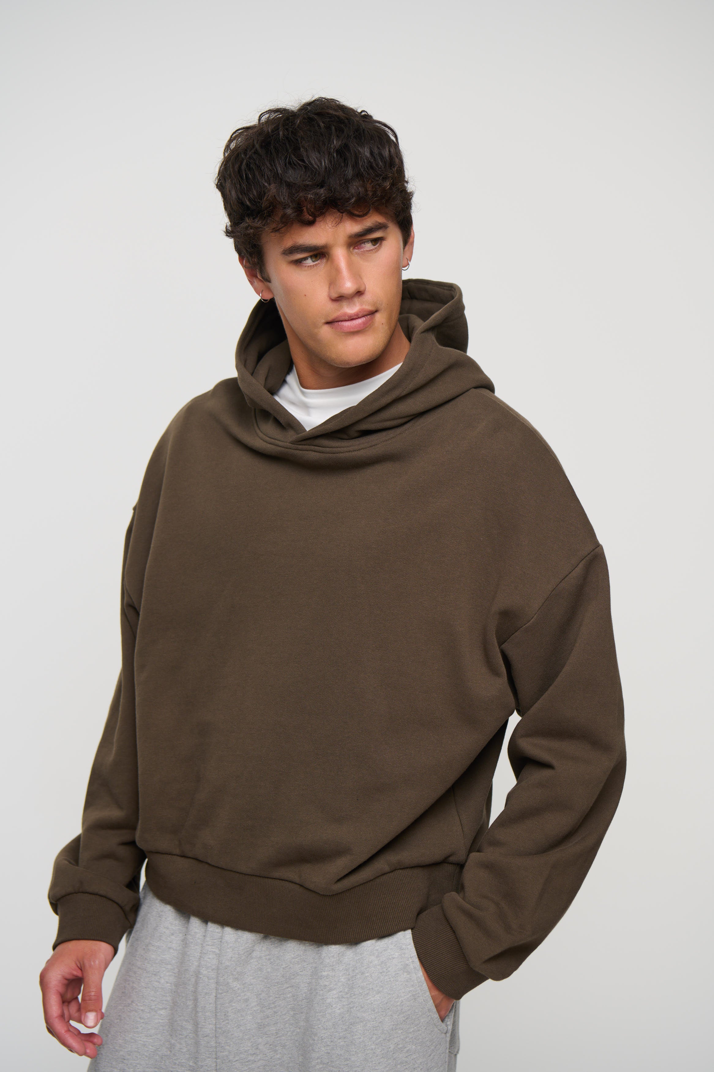 Marcus Heavyweight Cotton Hoodie Choc